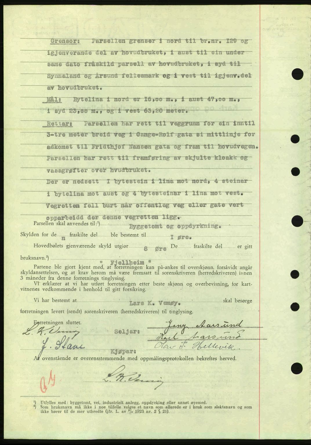 Nordre Sunnmøre sorenskriveri, AV/SAT-A-0006/1/2/2C/2Ca: Mortgage book no. A20a, 1945-1945, Diary no: : 791/1945