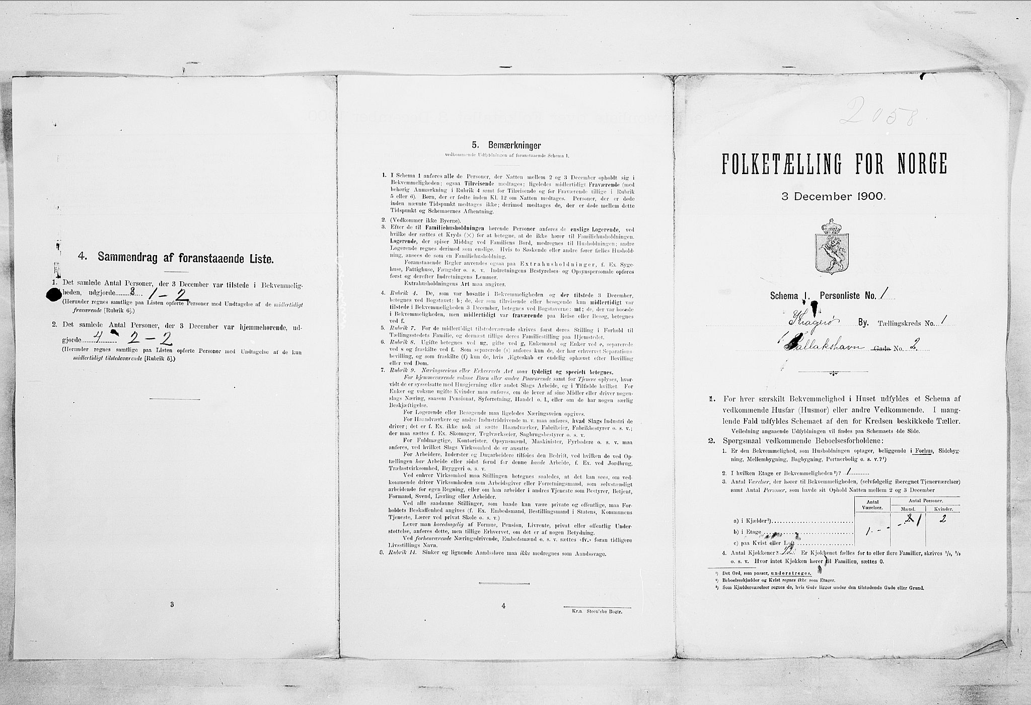 SAKO, 1900 census for Kragerø, 1900, p. 68