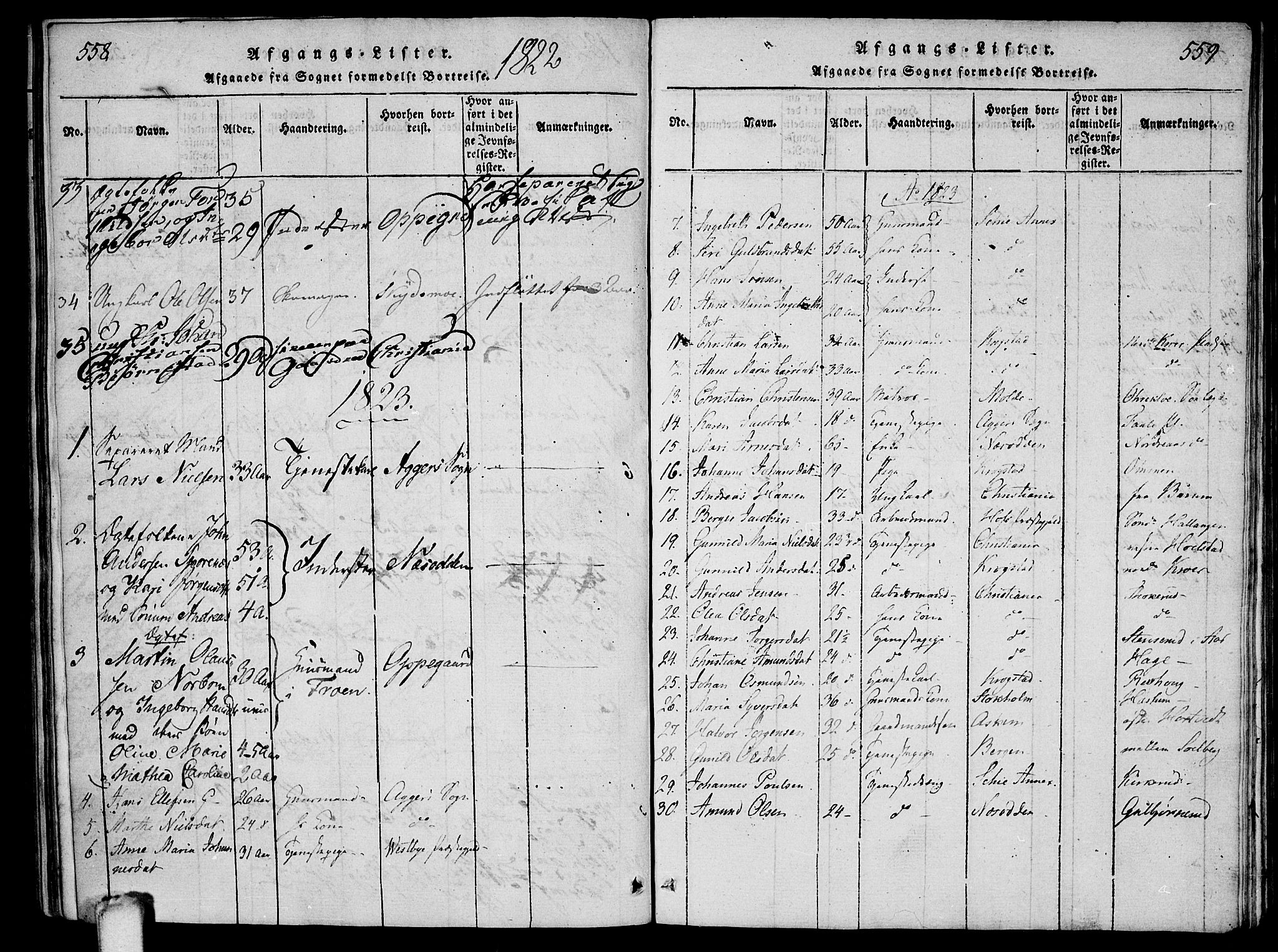 Ås prestekontor Kirkebøker, AV/SAO-A-10894/F/Fa/L0004: Parish register (official) no. I 4, 1818-1826, p. 558-559