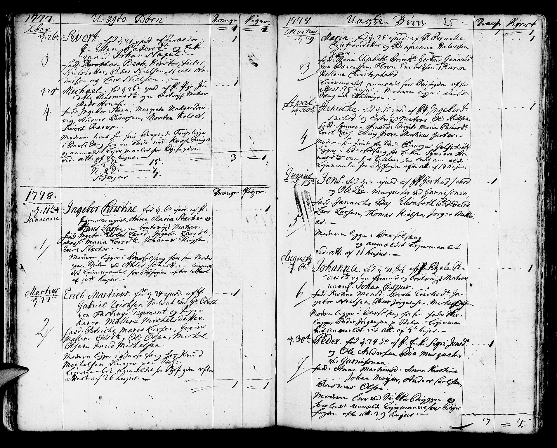 Korskirken sokneprestembete, SAB/A-76101/H/Haa/L0005: Parish register (official) no. A 5, 1751-1789, p. 254