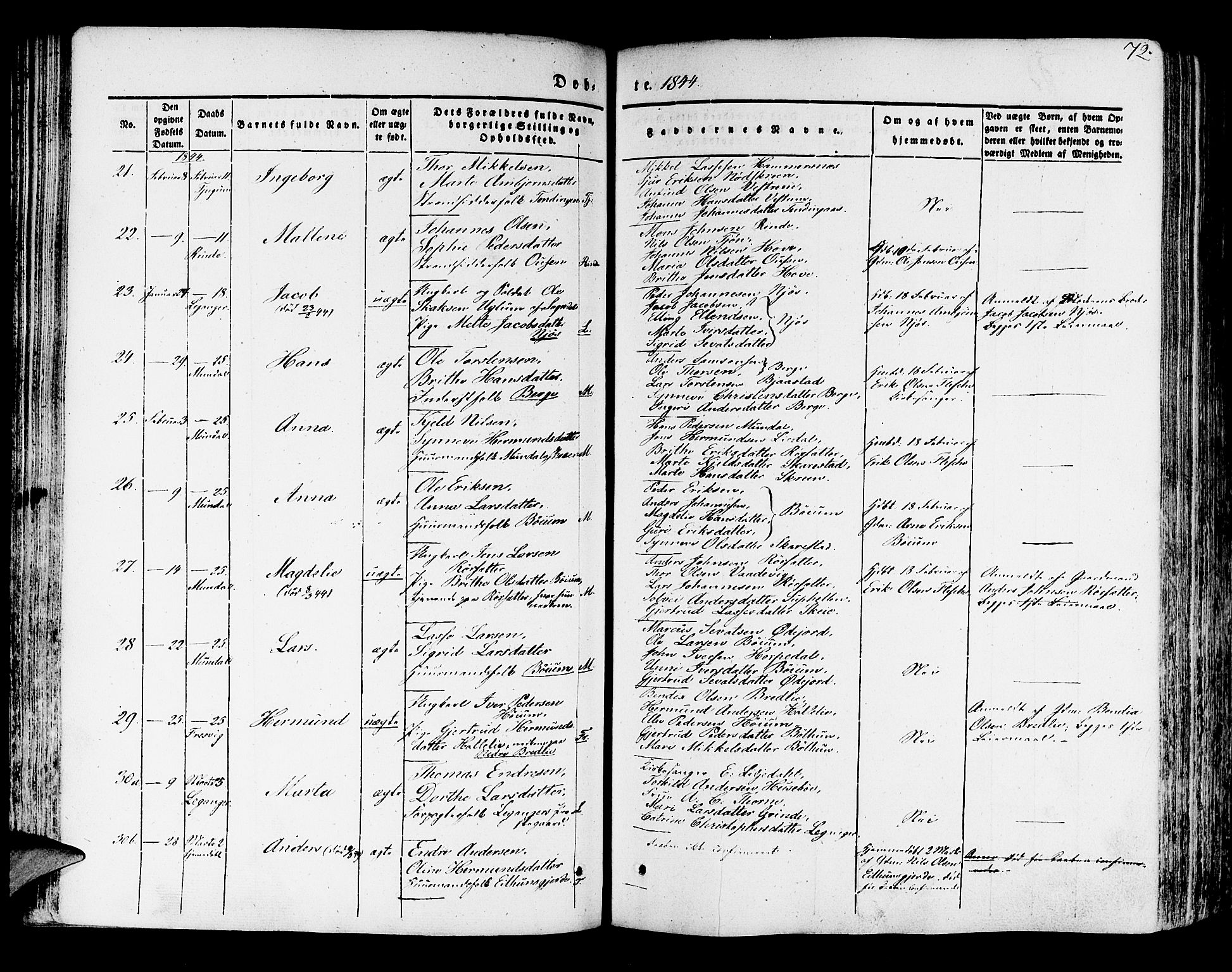 Leikanger sokneprestembete, SAB/A-81001: Parish register (official) no. A 7, 1838-1851, p. 72