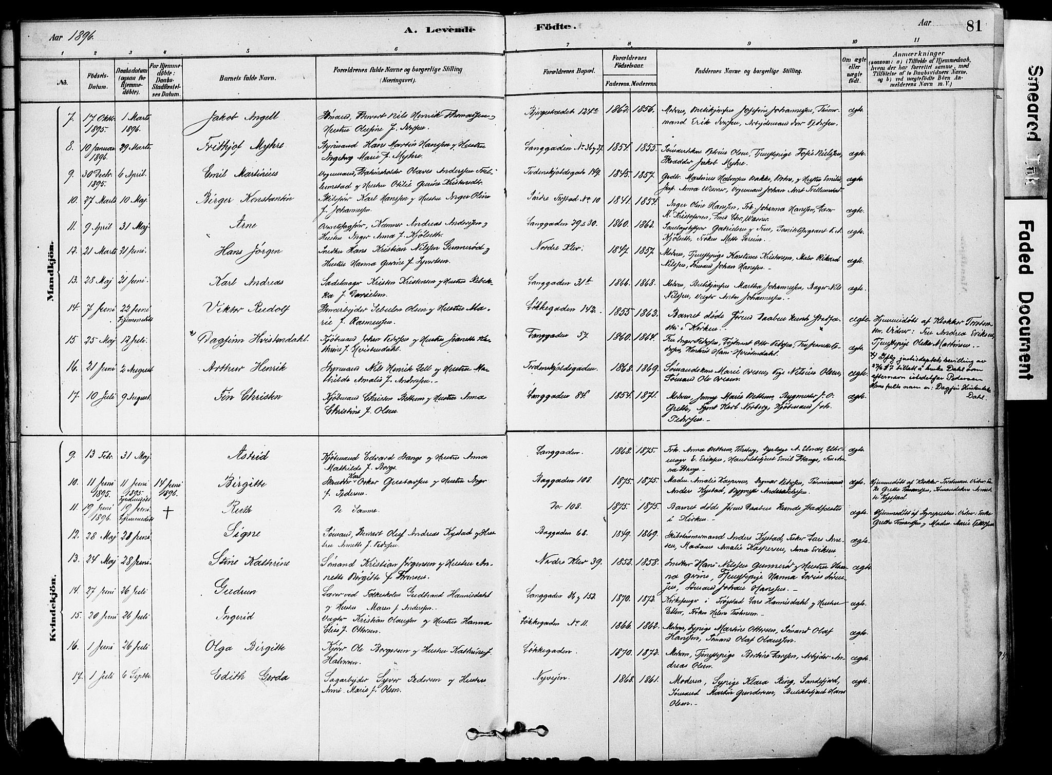 Holmestrand kirkebøker, AV/SAKO-A-346/F/Fa/L0004: Parish register (official) no. 4, 1880-1901, p. 81