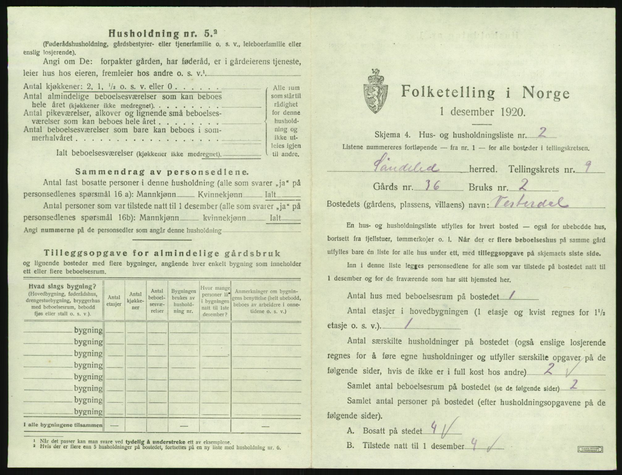 SAK, 1920 census for Søndeled, 1920, p. 745