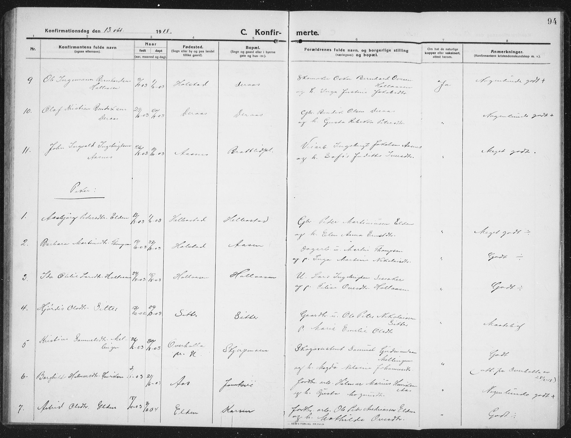Ministerialprotokoller, klokkerbøker og fødselsregistre - Nord-Trøndelag, SAT/A-1458/742/L0413: Parish register (copy) no. 742C04, 1911-1938, p. 94