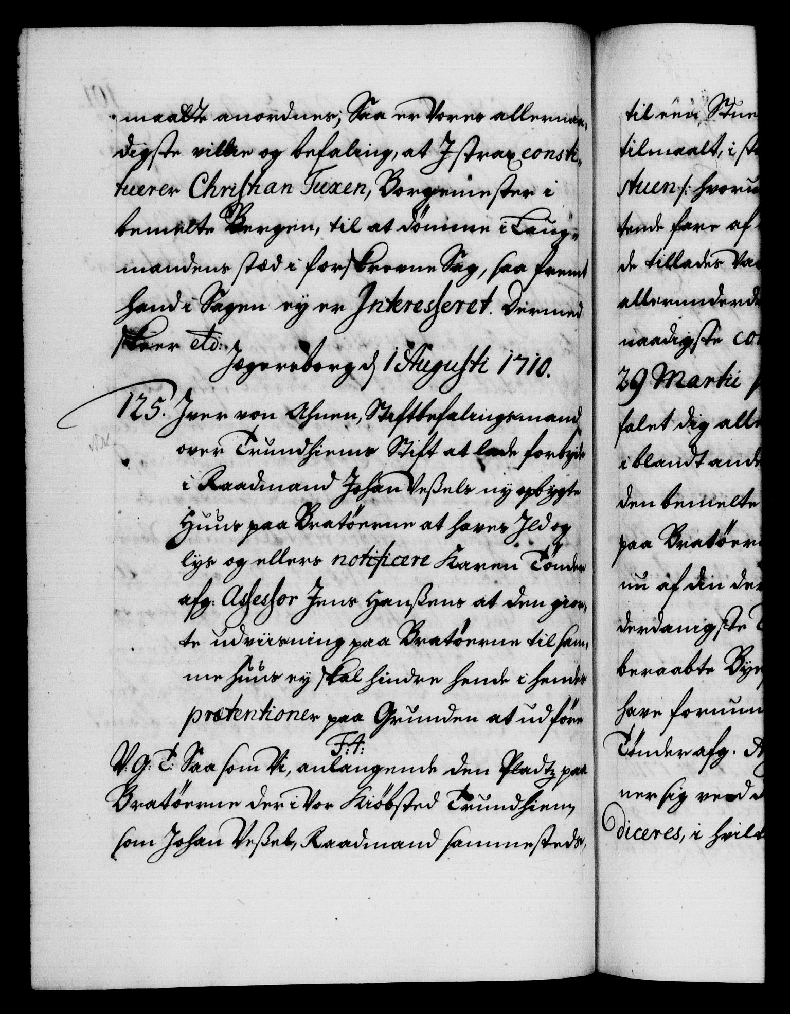 Danske Kanselli 1572-1799, AV/RA-EA-3023/F/Fc/Fca/Fcab/L0019: Norske tegnelser, 1710-1714, p. 101b