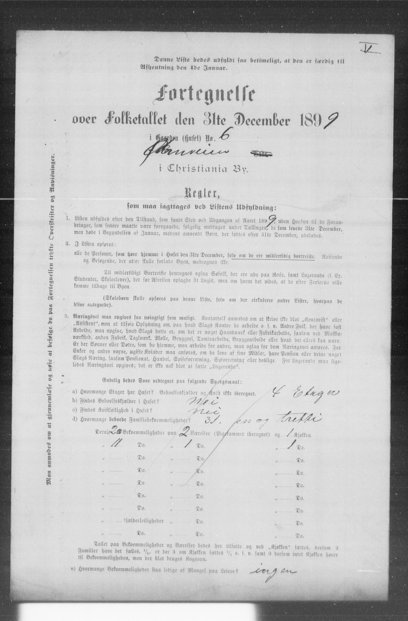 OBA, Municipal Census 1899 for Kristiania, 1899, p. 16518