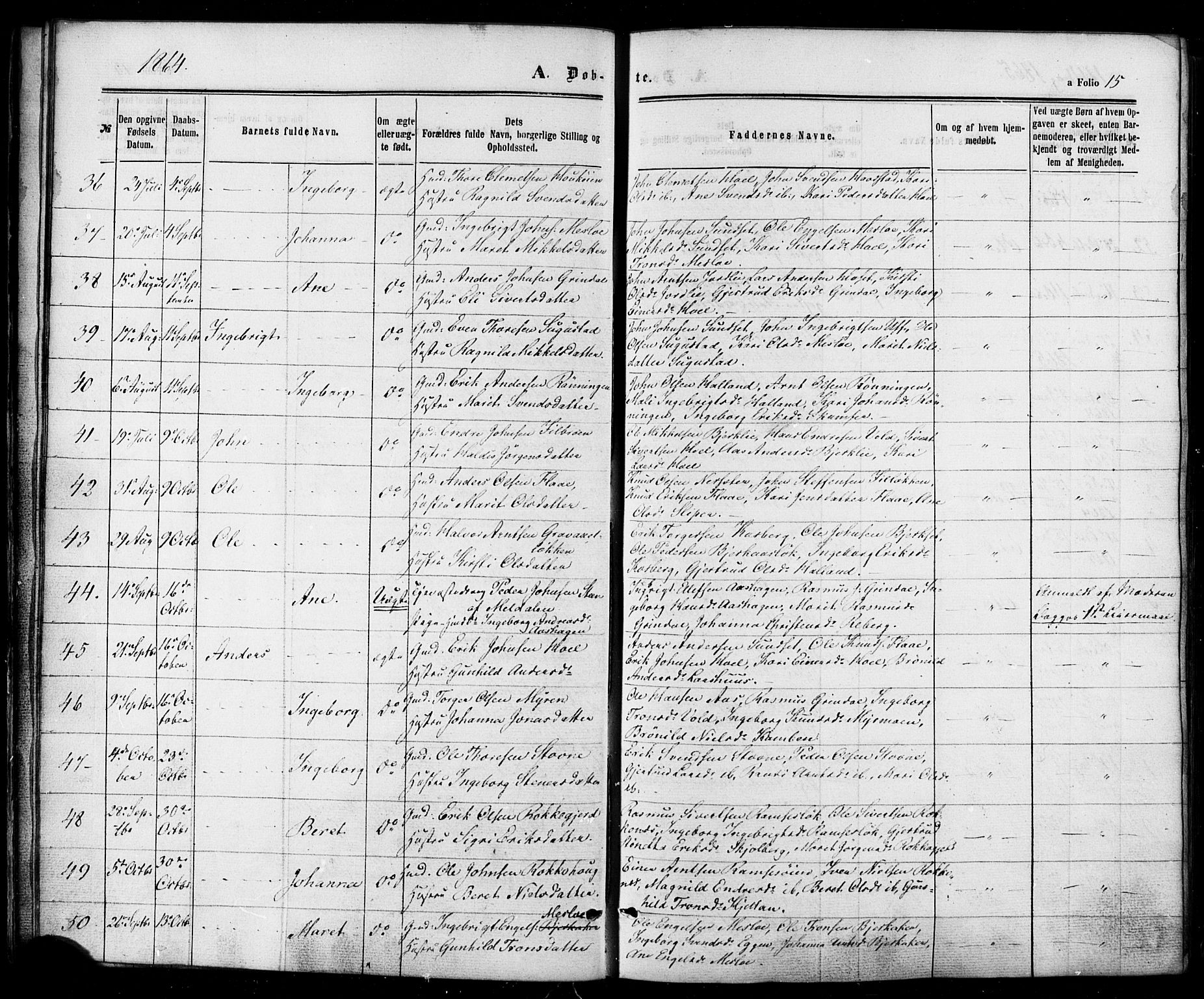 Ministerialprotokoller, klokkerbøker og fødselsregistre - Sør-Trøndelag, AV/SAT-A-1456/674/L0870: Parish register (official) no. 674A02, 1861-1879, p. 15