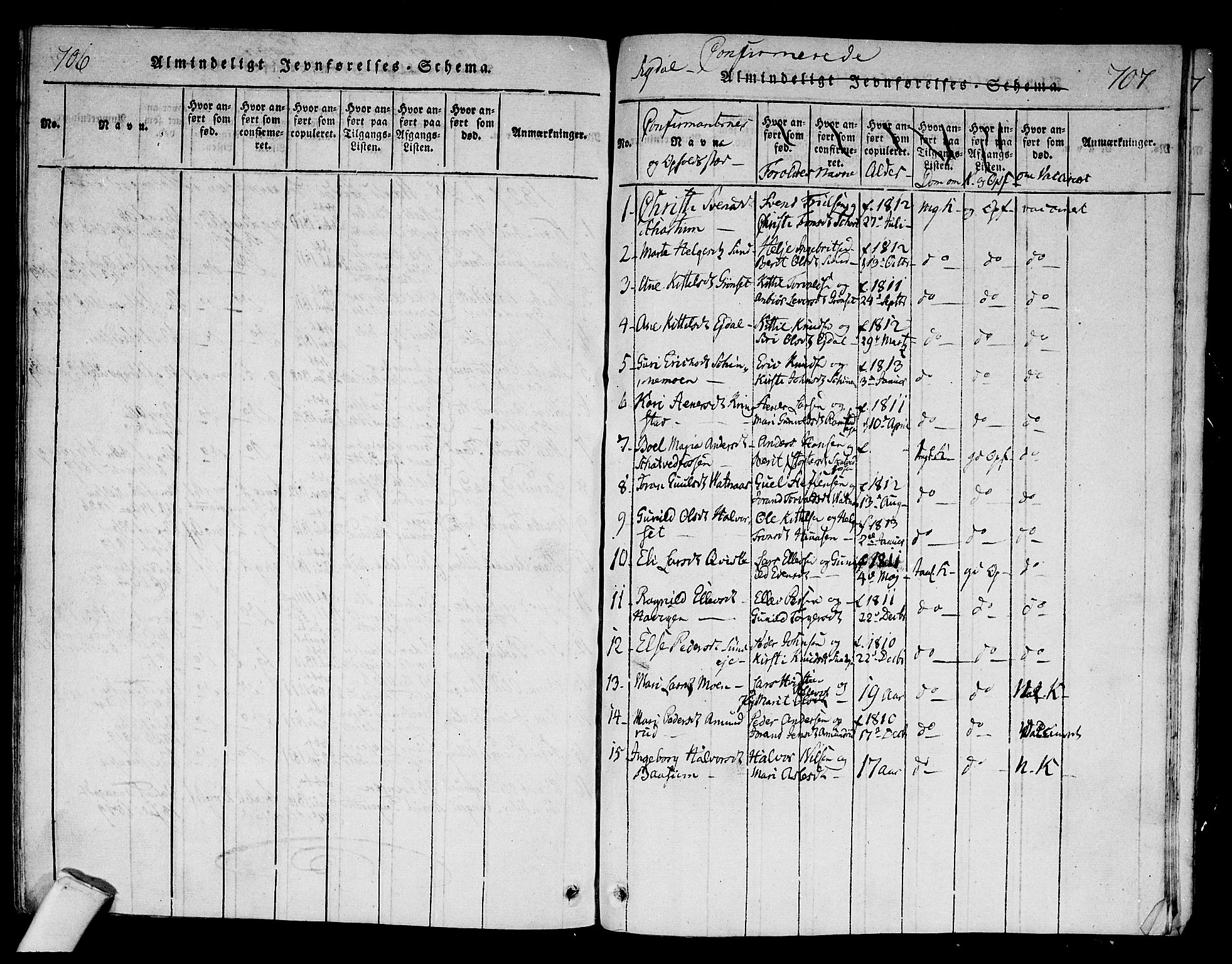 Sigdal kirkebøker, SAKO/A-245/F/Fa/L0005: Parish register (official) no. I 5 /1, 1815-1829, p. 706-707