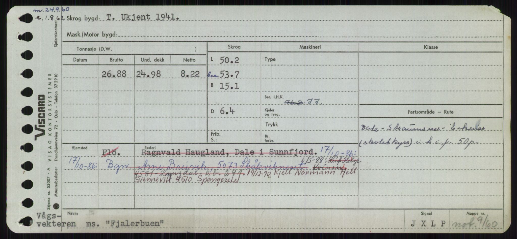 Sjøfartsdirektoratet med forløpere, Skipsmålingen, RA/S-1627/H/Ha/L0002/0001: Fartøy, Eik-Hill / Fartøy, Eik-F, p. 465