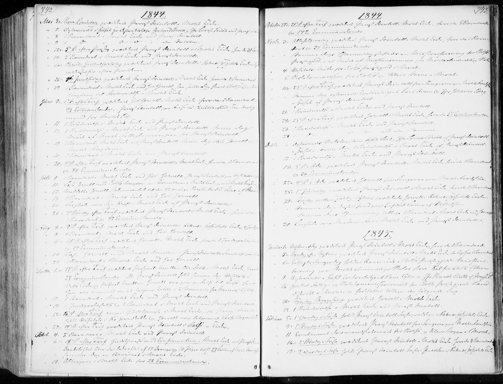 Ministerialprotokoller, klokkerbøker og fødselsregistre - Møre og Romsdal, SAT/A-1454/558/L0689: Parish register (official) no. 558A03, 1843-1872, p. 742-743