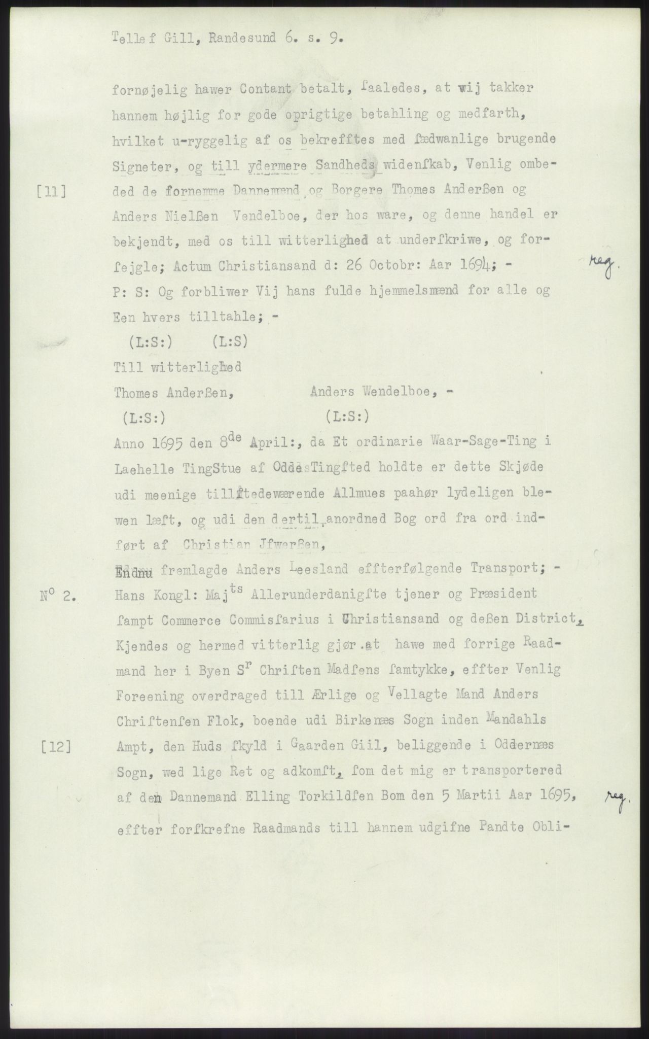 Samlinger til kildeutgivelse, Diplomavskriftsamlingen, RA/EA-4053/H/Ha, p. 1284