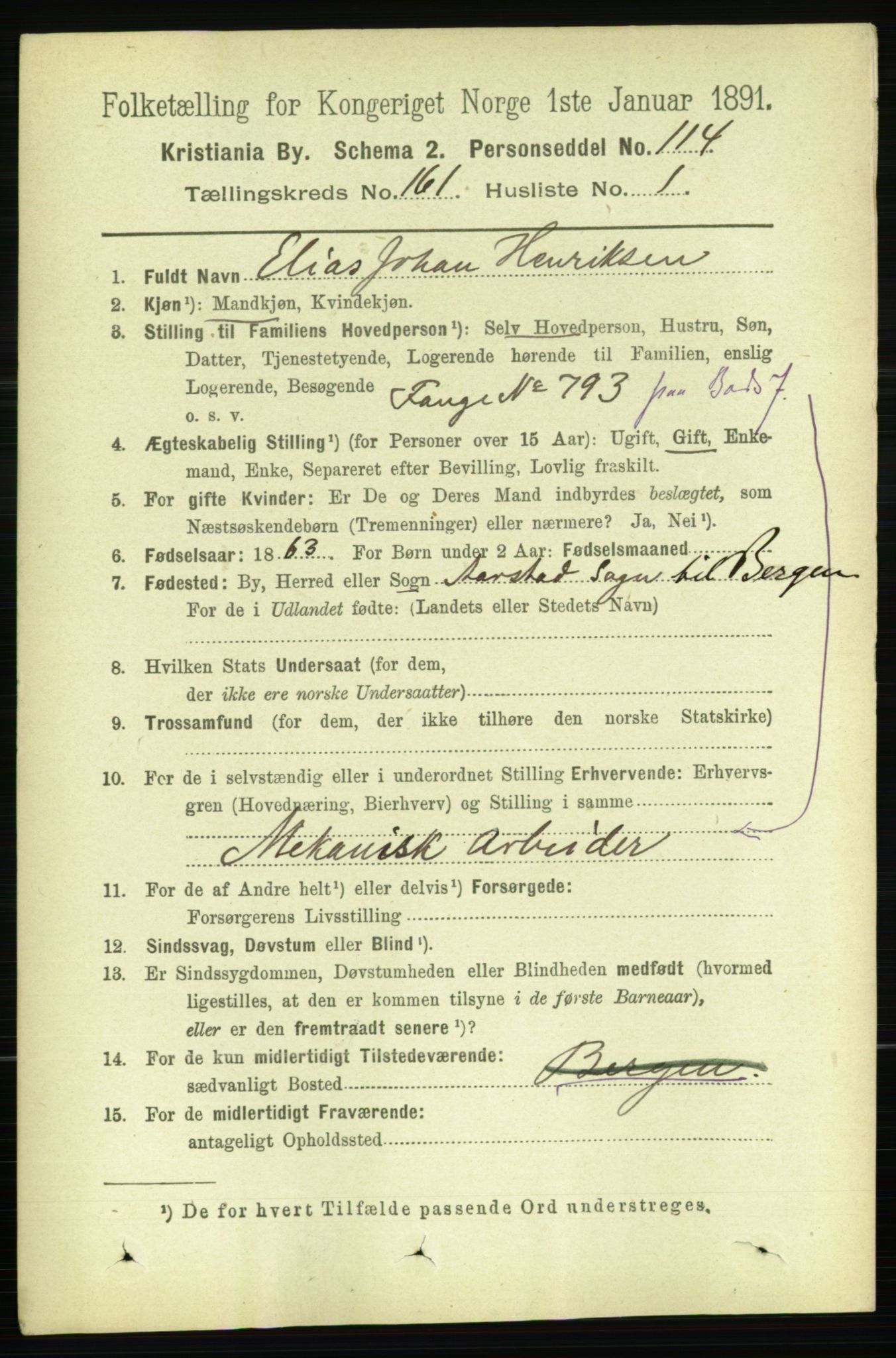 RA, 1891 census for 0301 Kristiania, 1891, p. 91532