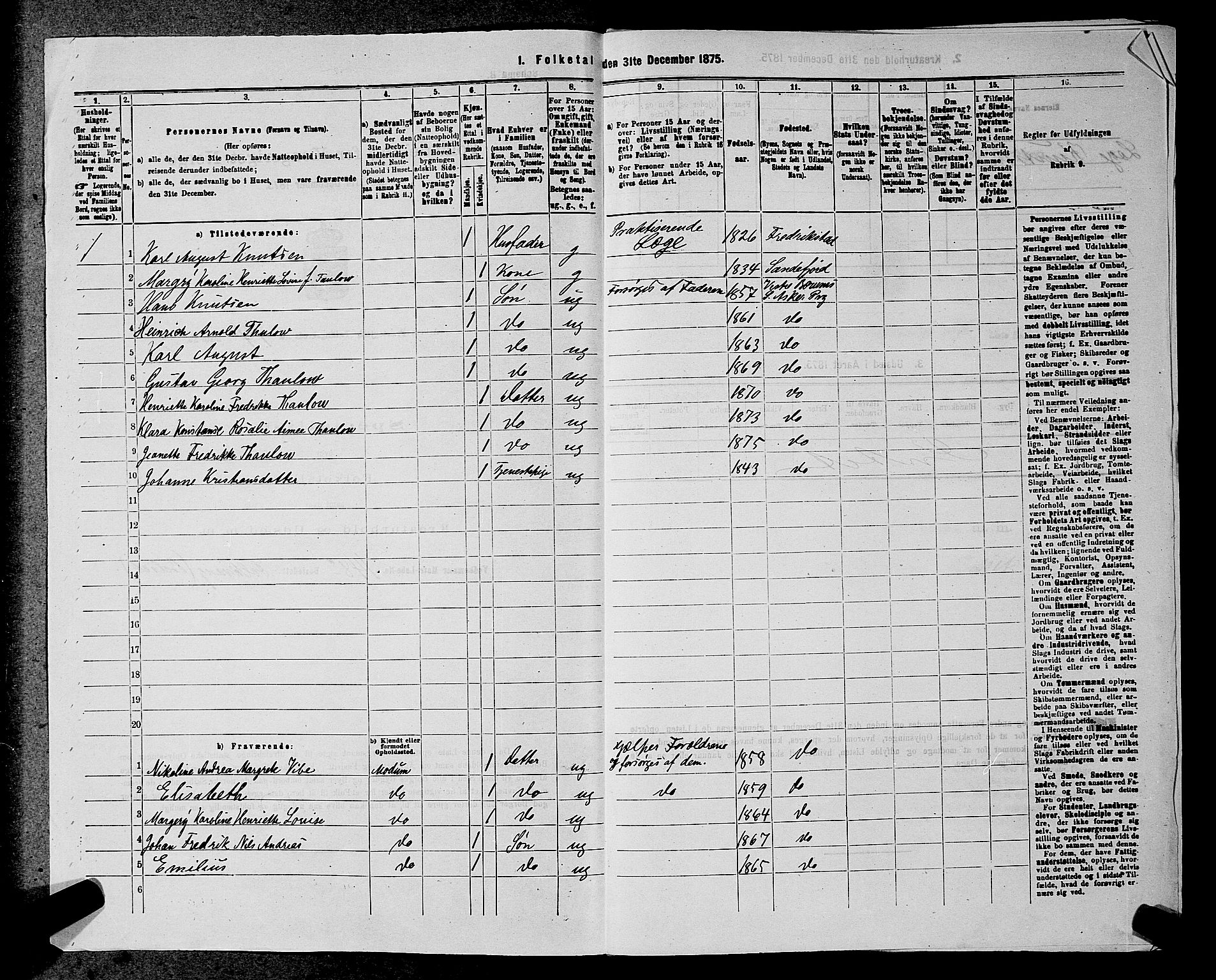 RA, 1875 census for 0220P Asker, 1875, p. 2507