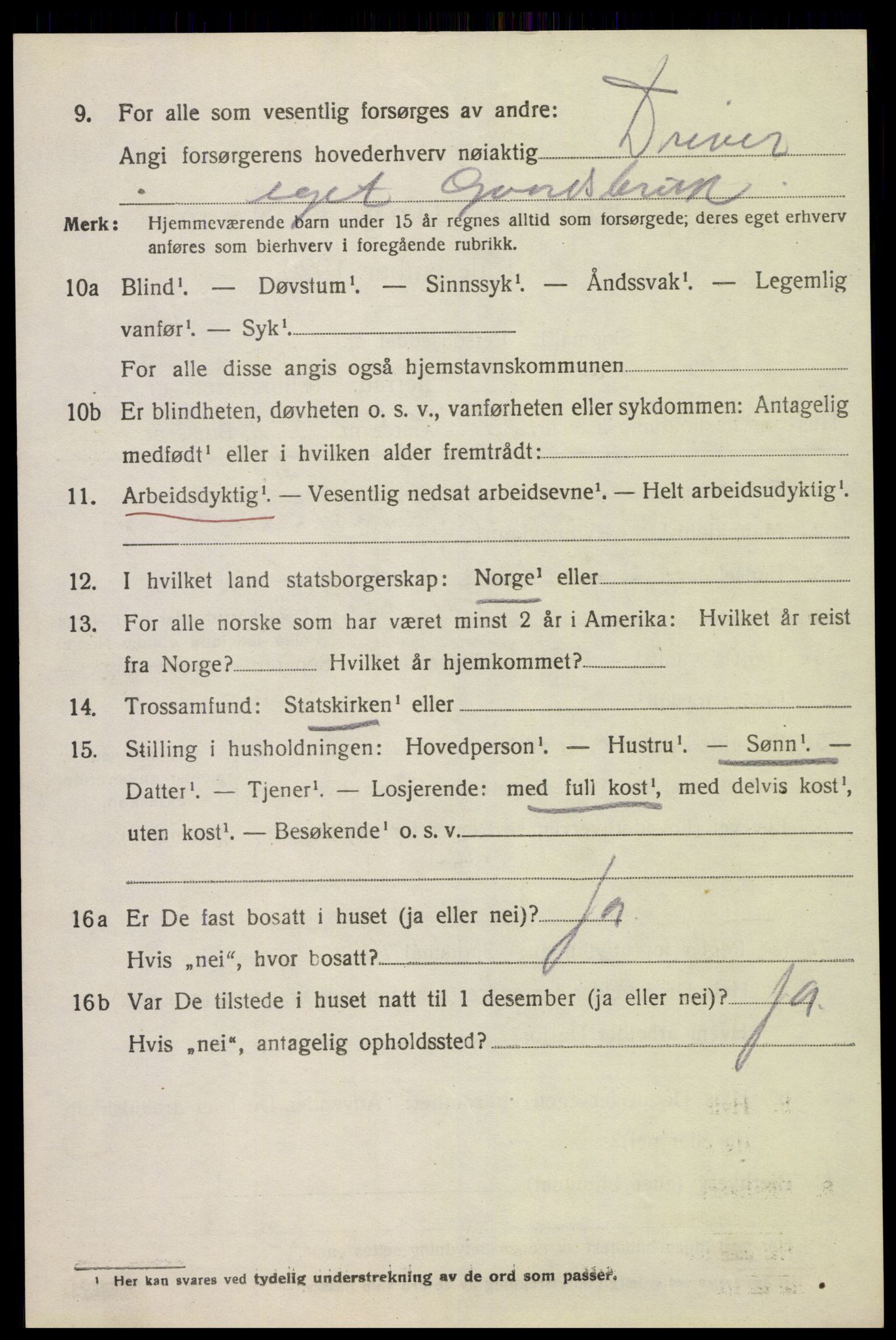 SAK, 1920 census for Åseral, 1920, p. 2015