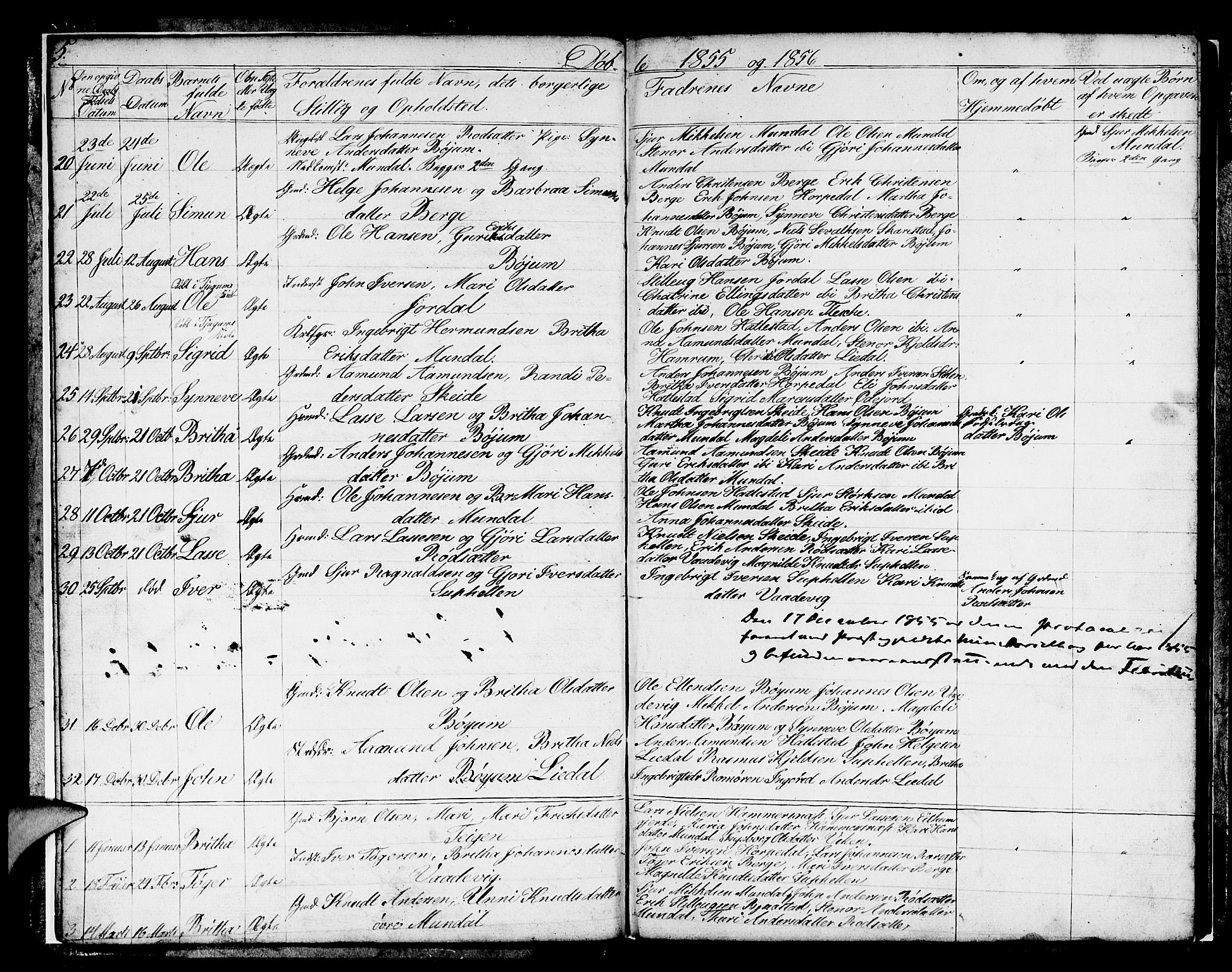 Balestrand sokneprestembete, AV/SAB-A-79601/H/Hab/Habb/L0001: Parish register (copy) no. B 1, 1853-1879, p. 5
