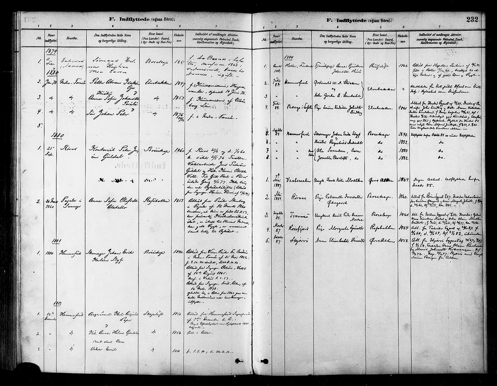 Alta sokneprestkontor, SATØ/S-1338/H/Ha/L0002.kirke: Parish register (official) no. 2, 1879-1892, p. 232