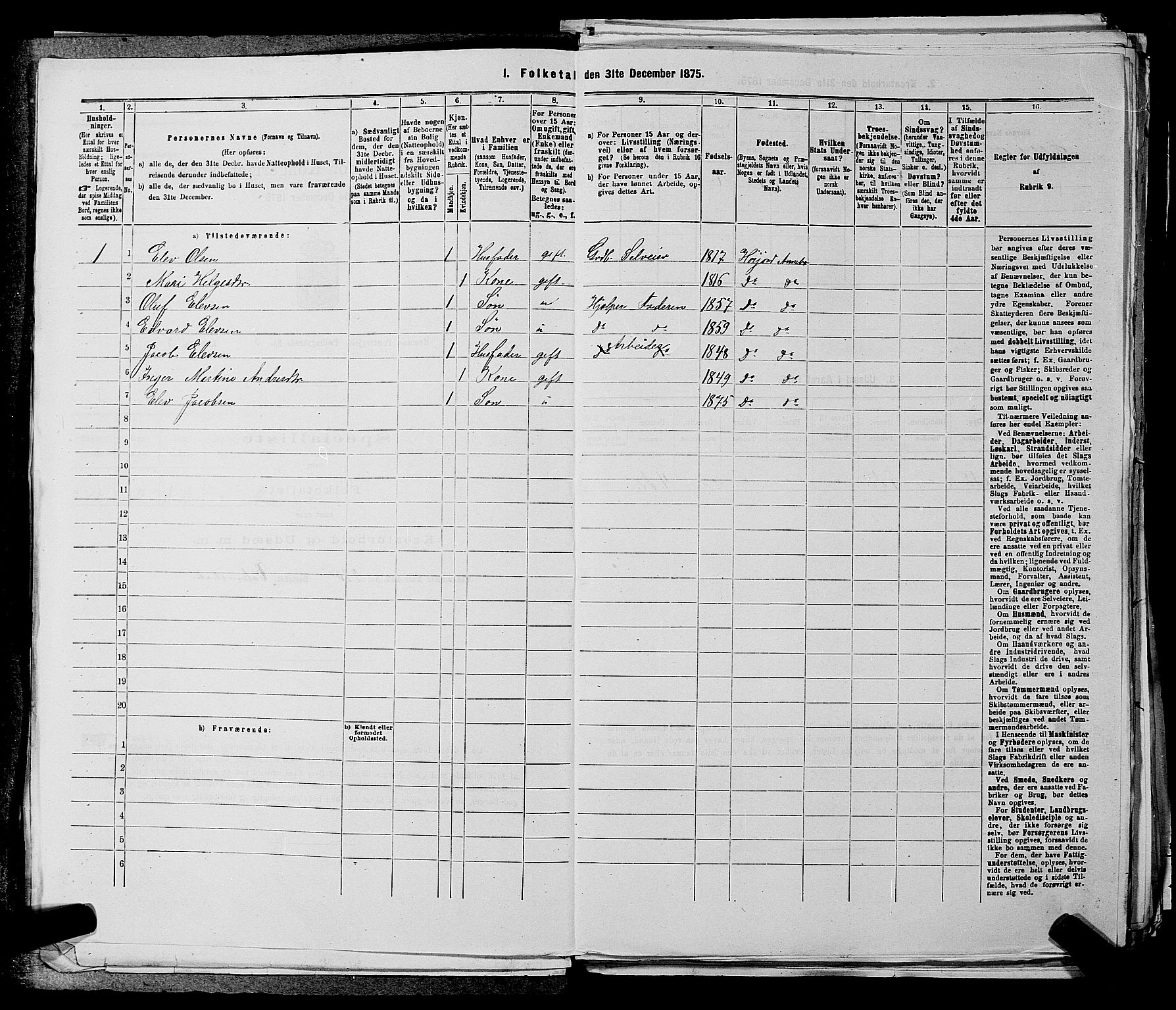 SAKO, 1875 census for 0718P Ramnes, 1875, p. 735