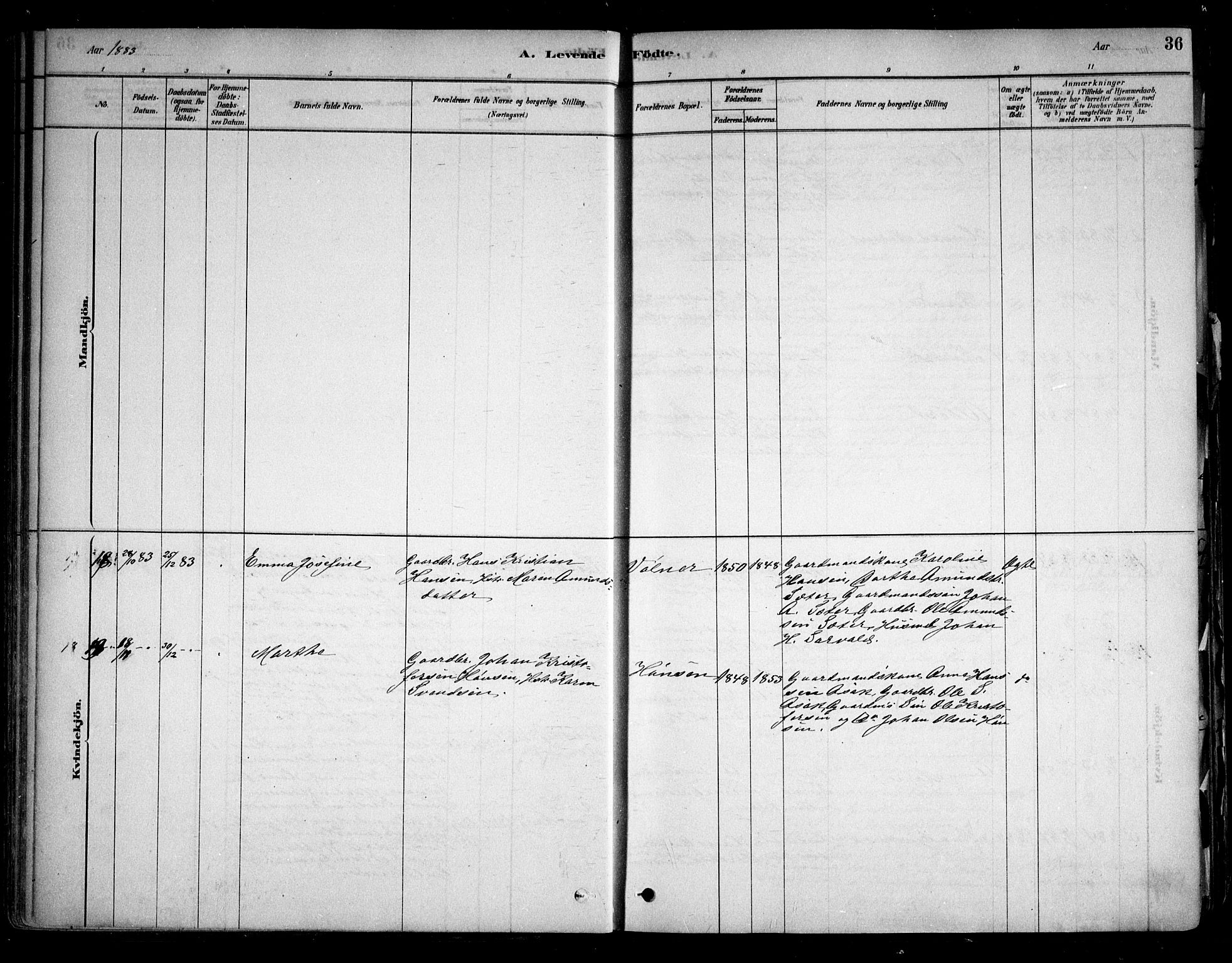 Sørum prestekontor Kirkebøker, AV/SAO-A-10303/F/Fa/L0007: Parish register (official) no. I 7, 1878-1914, p. 36