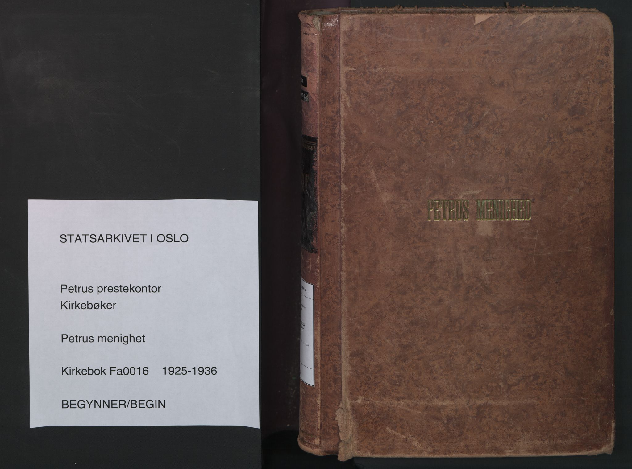 Petrus prestekontor Kirkebøker, SAO/A-10872/F/Fa/L0016: Parish register (official) no. 16, 1925-1936