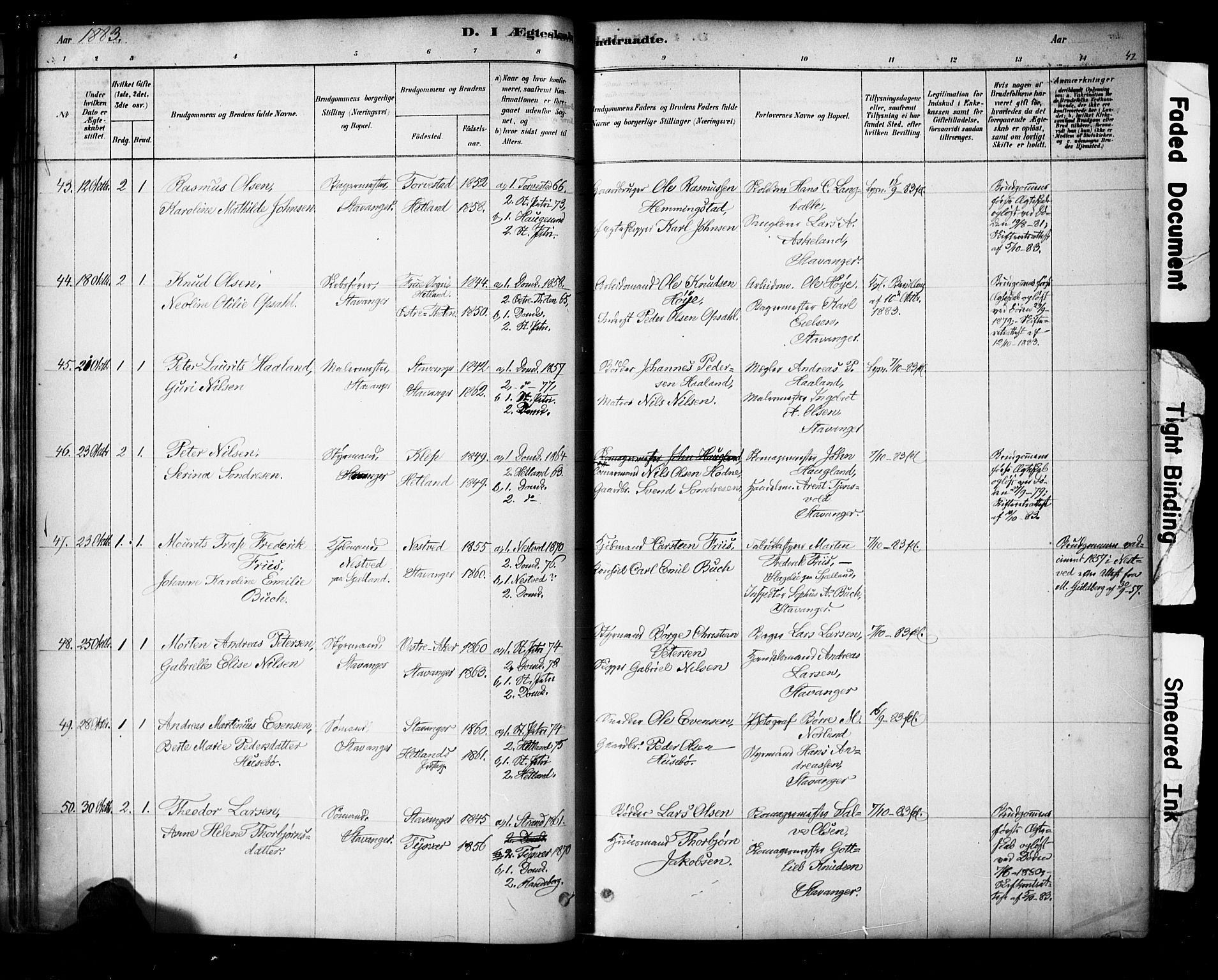 Domkirken sokneprestkontor, AV/SAST-A-101812/001/30/30BA/L0029: Parish register (official) no. A 28, 1878-1904, p. 42