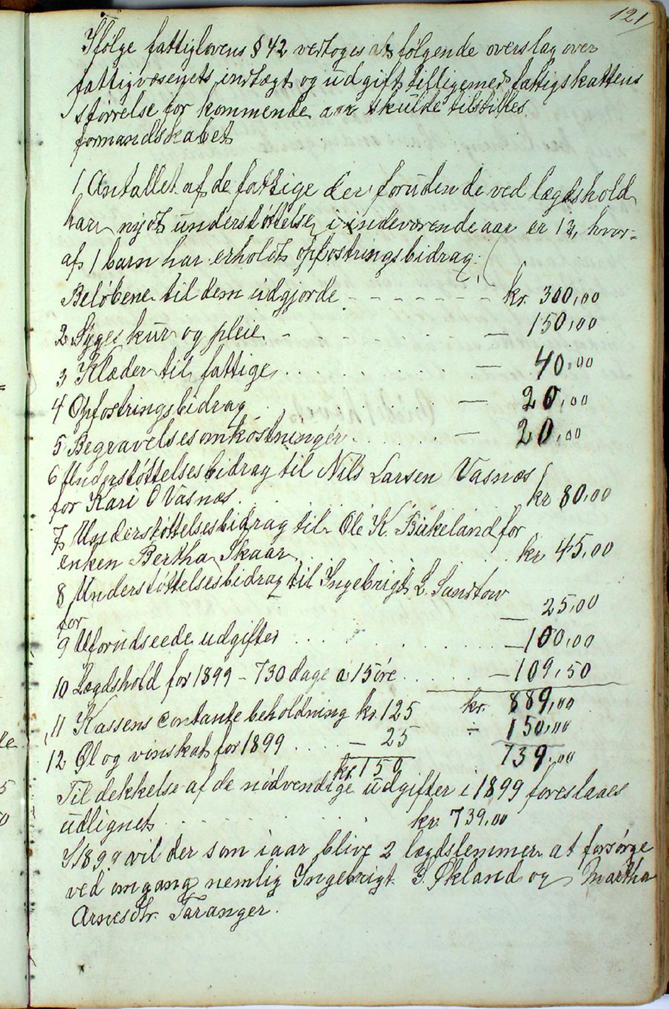 Austevoll kommune. Fattigstyret, IKAH/1244-311/A/Aa/L0001a: Møtebok for Austevoll sokn fattigkommisjon , 1846-1922, p. 121a