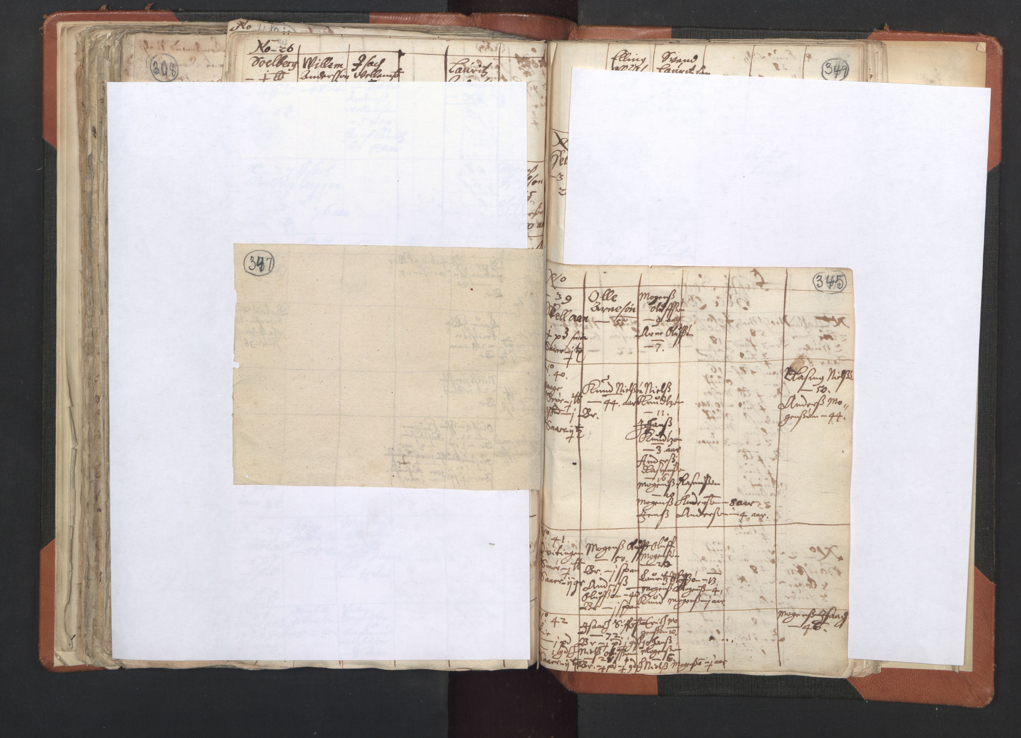 RA, Vicar's Census 1664-1666, no. 20: Sunnhordland deanery, 1664-1666, p. 347-345