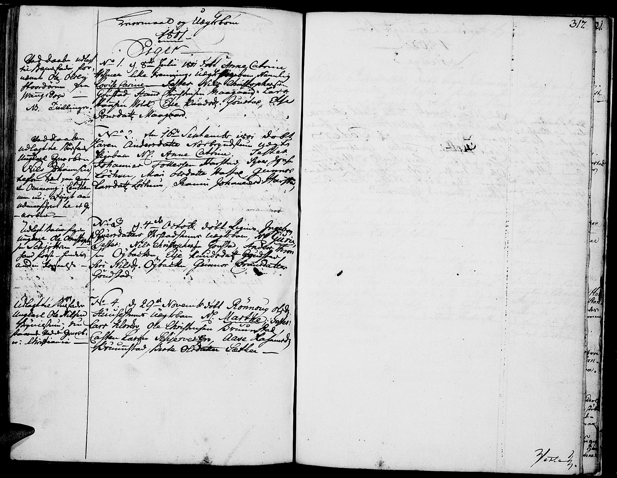 Romedal prestekontor, SAH/PREST-004/K/L0001: Parish register (official) no. 1, 1799-1814, p. 317
