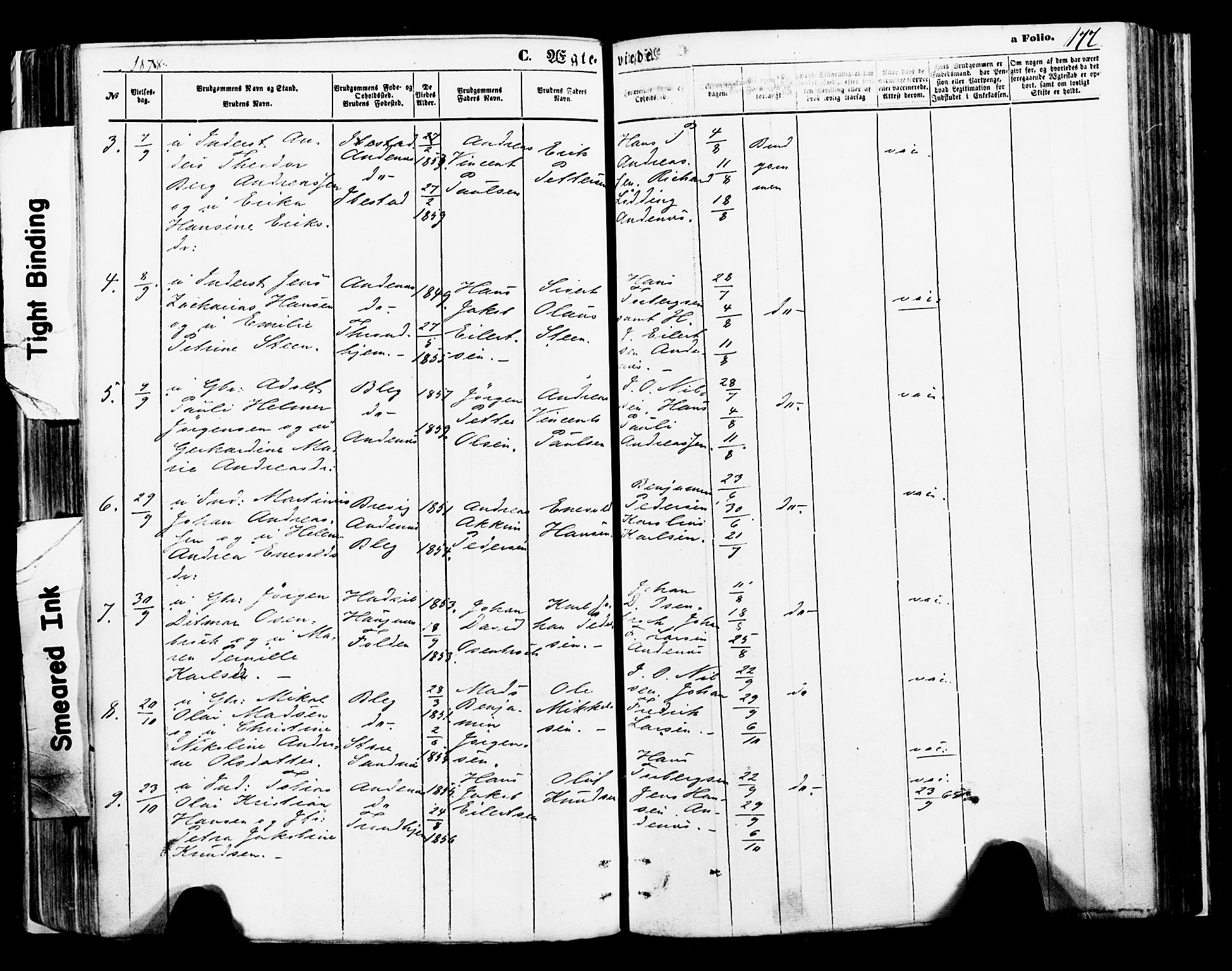 Ministerialprotokoller, klokkerbøker og fødselsregistre - Nordland, AV/SAT-A-1459/897/L1398: Parish register (official) no. 897A05 /2, 1867-1880, p. 177