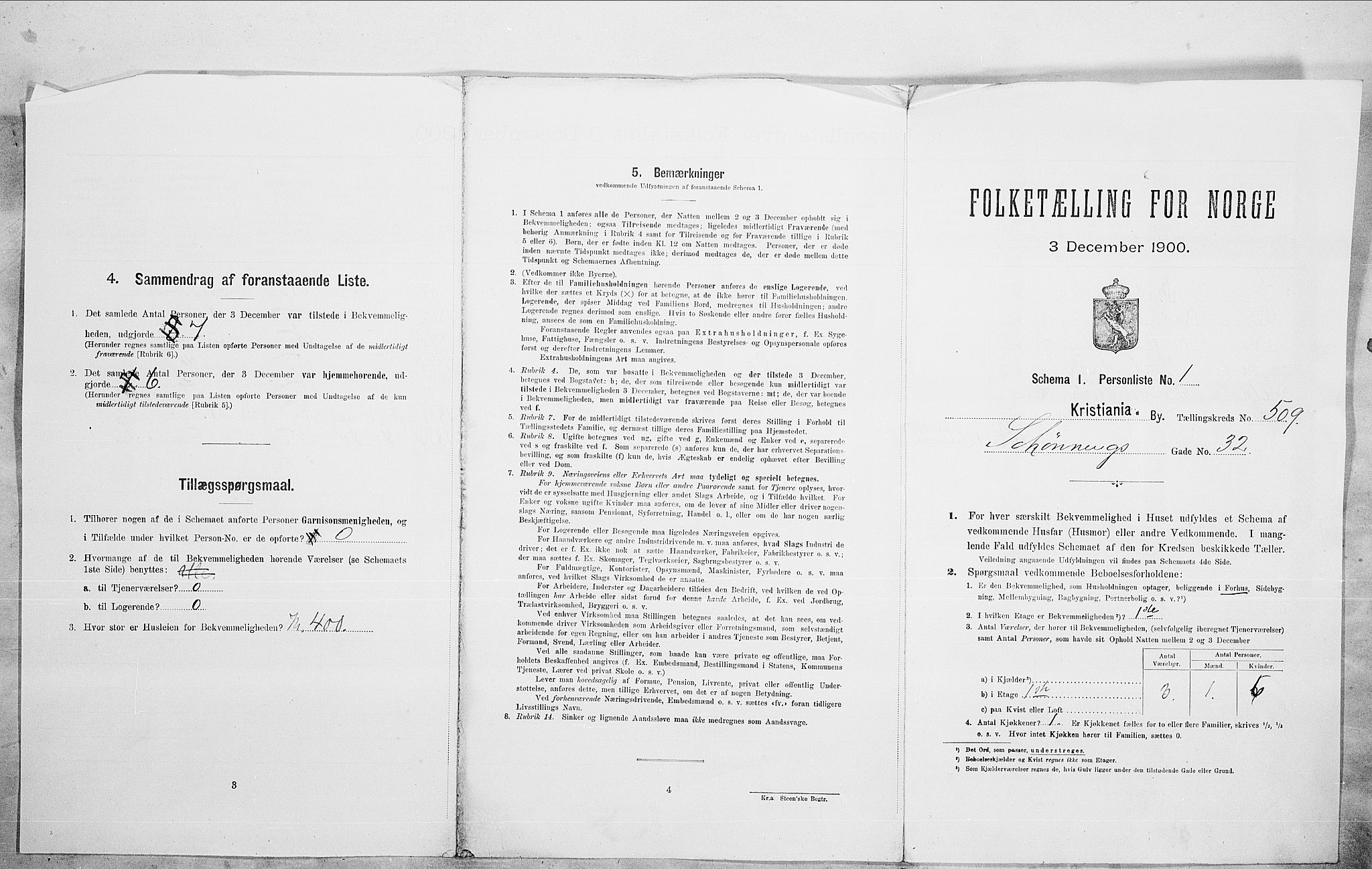 SAO, 1900 census for Kristiania, 1900, p. 83350