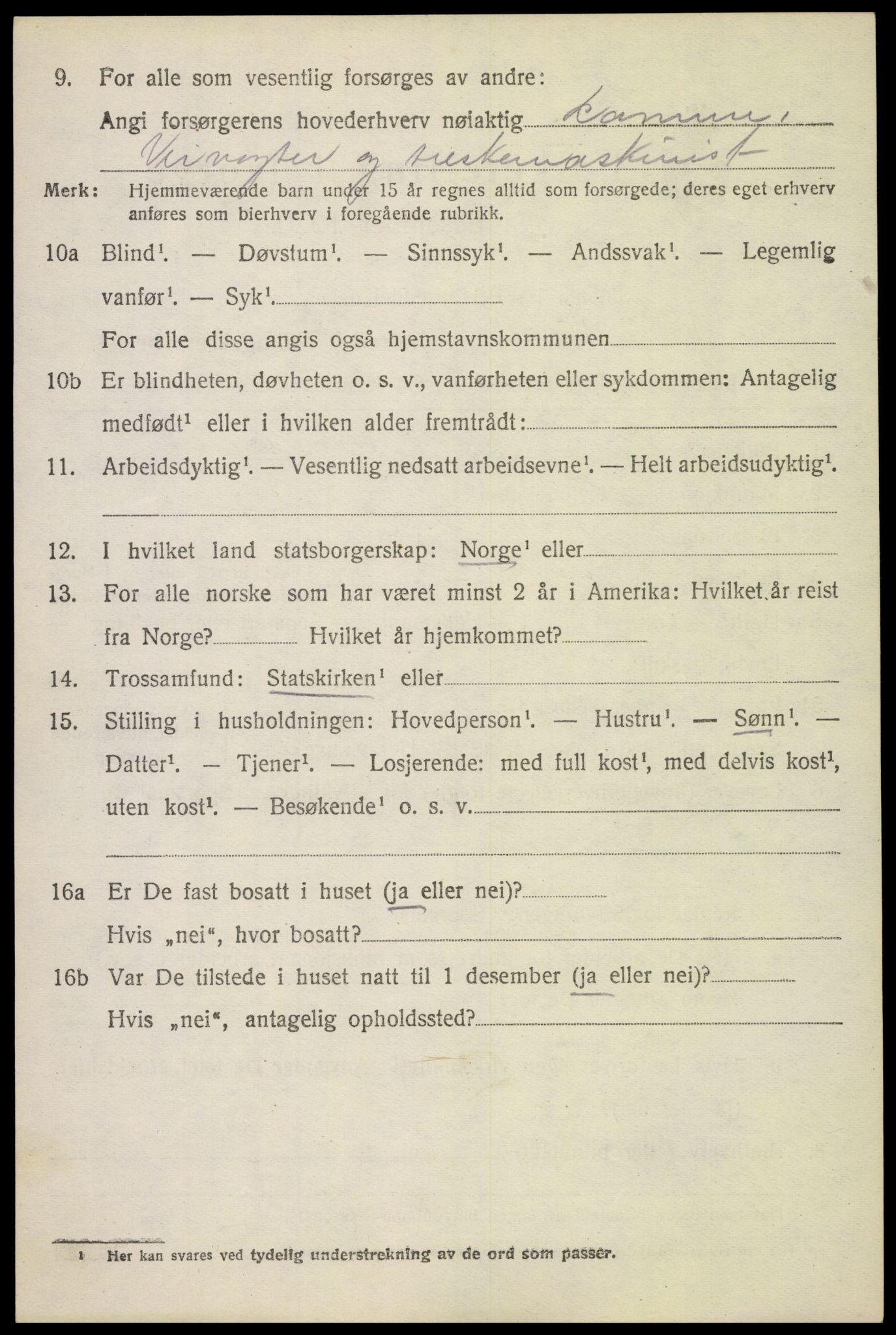 SAH, 1920 census for Ringebu, 1920, p. 1948