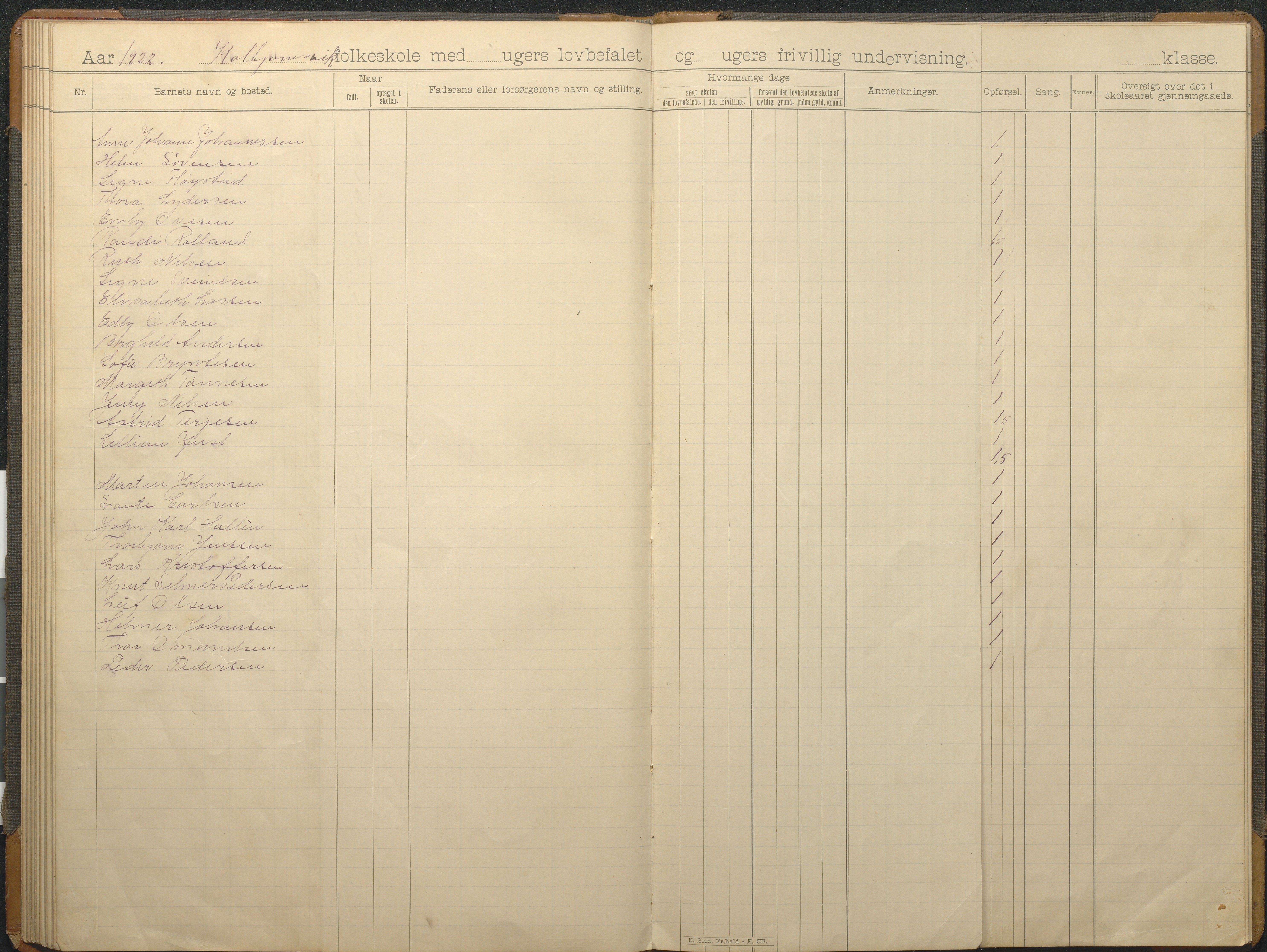 Hisøy kommune frem til 1991, AAKS/KA0922-PK/32/L0015: Skoleprotokoll, 1893-1922