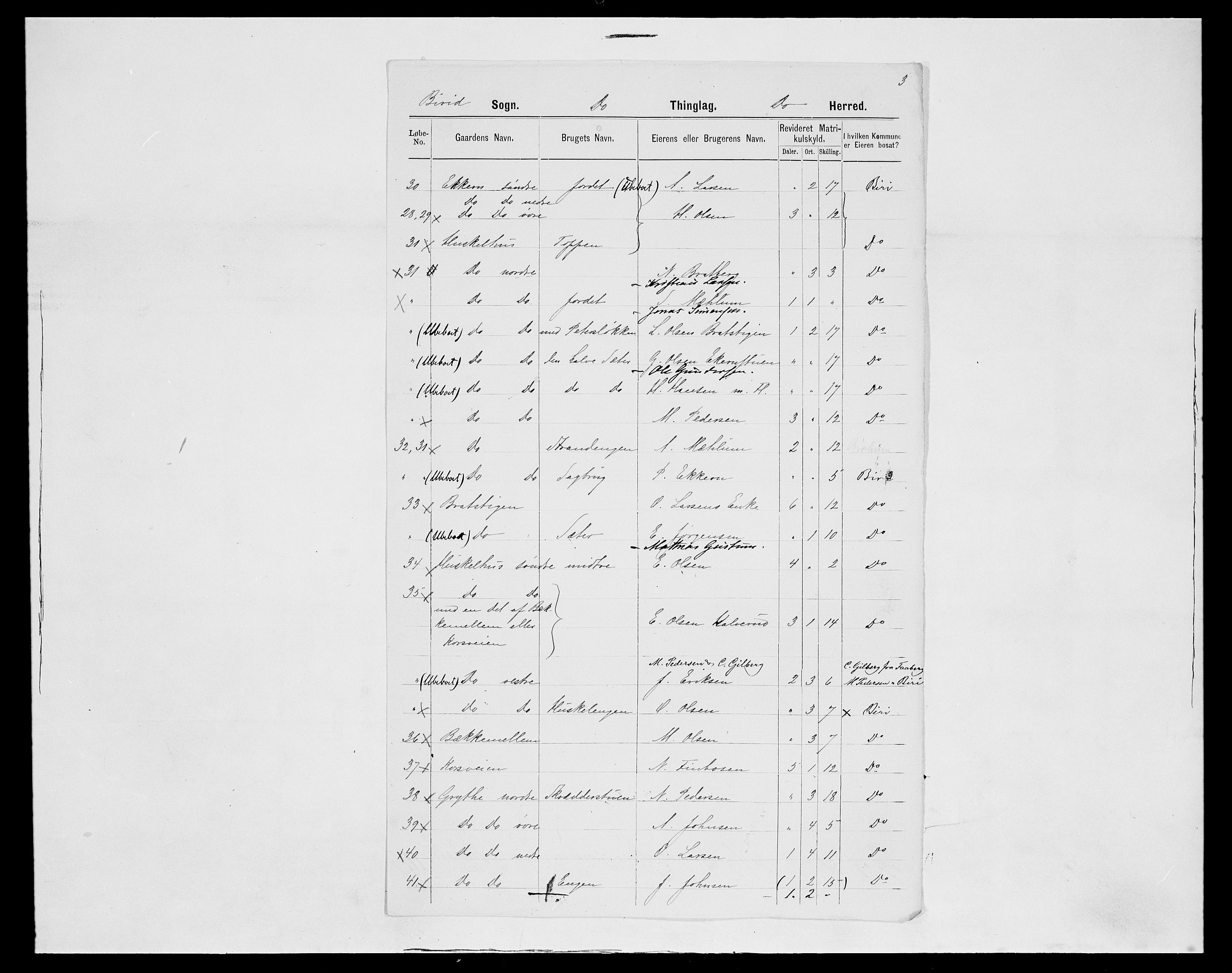 SAH, 1875 census for 0525P Biri, 1875, p. 27