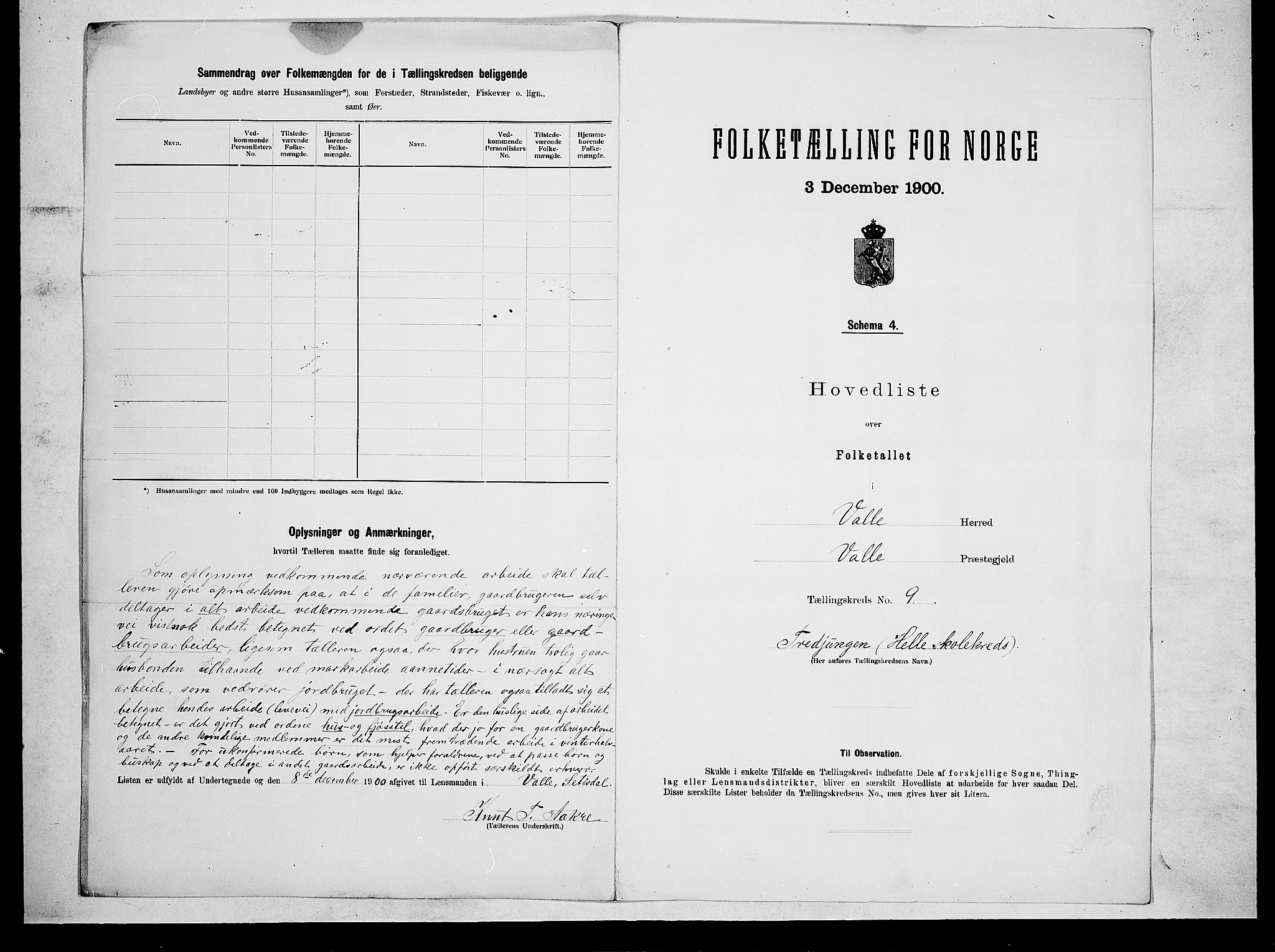 SAK, 1900 census for Valle, 1900, p. 32