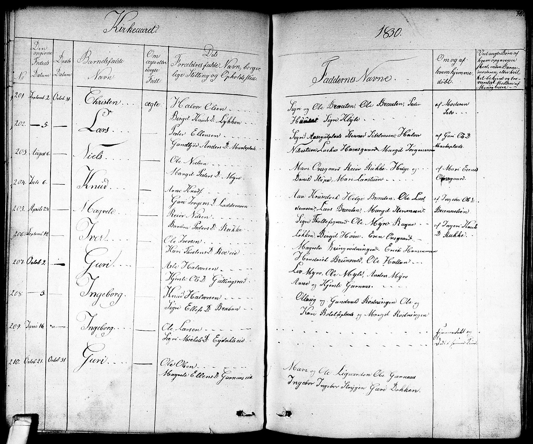 Nes kirkebøker, AV/SAKO-A-236/F/Fa/L0008: Parish register (official) no. 8, 1824-1834, p. 340-341