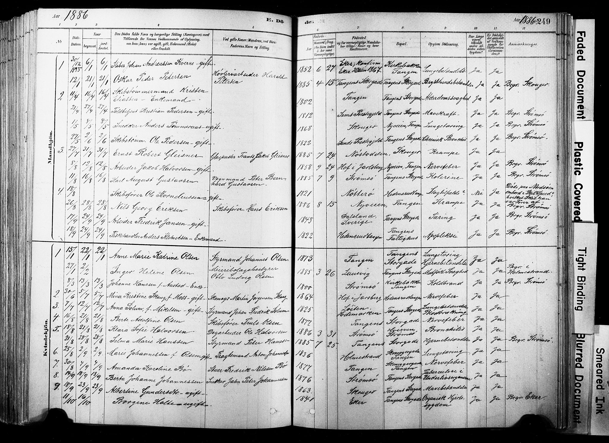 Strømsø kirkebøker, SAKO/A-246/F/Fb/L0006: Parish register (official) no. II 6, 1879-1910, p. 249