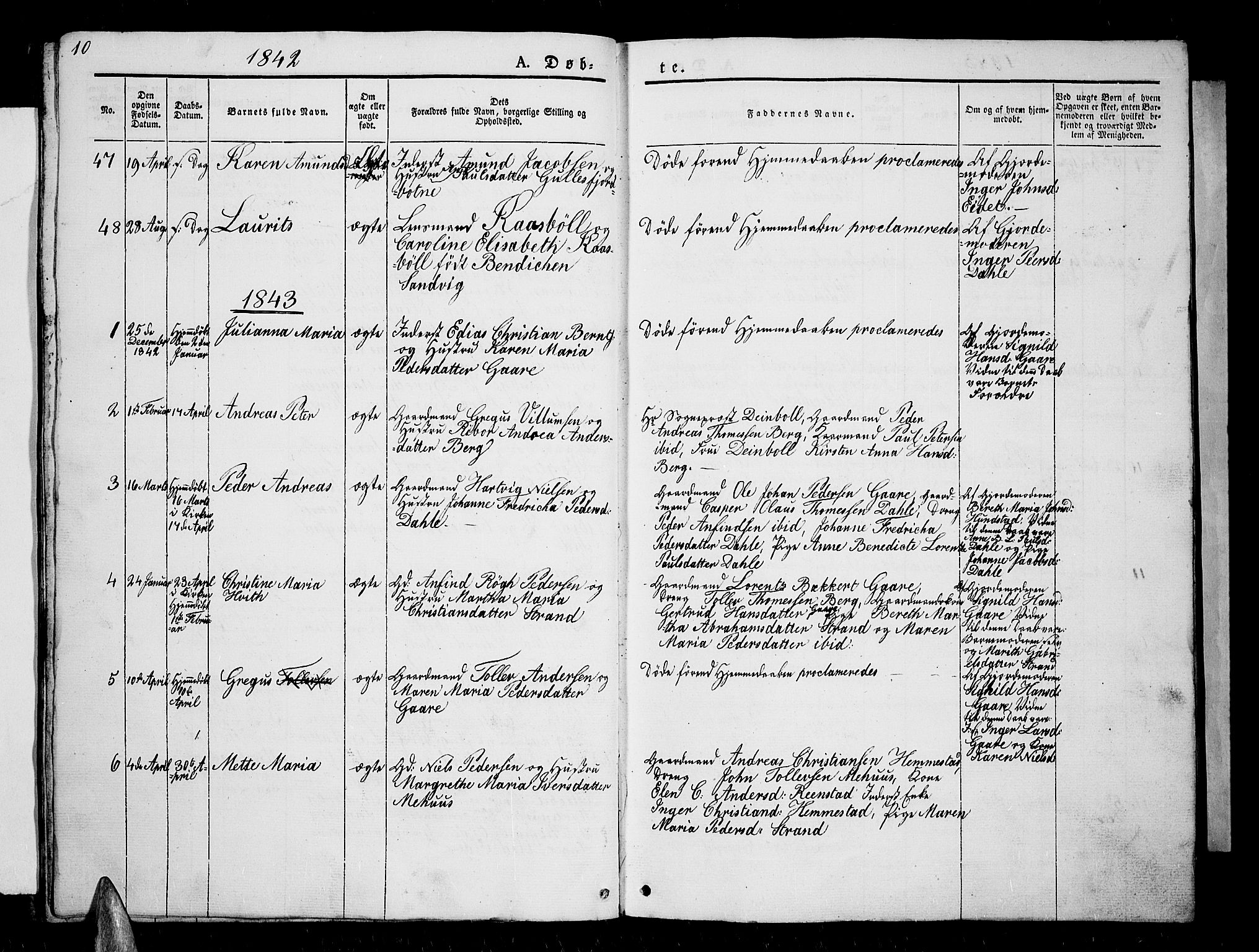 Kvæfjord sokneprestkontor, SATØ/S-1323/G/Ga/Gab/L0002klokker: Parish register (copy) no. 2, 1841-1855, p. 10