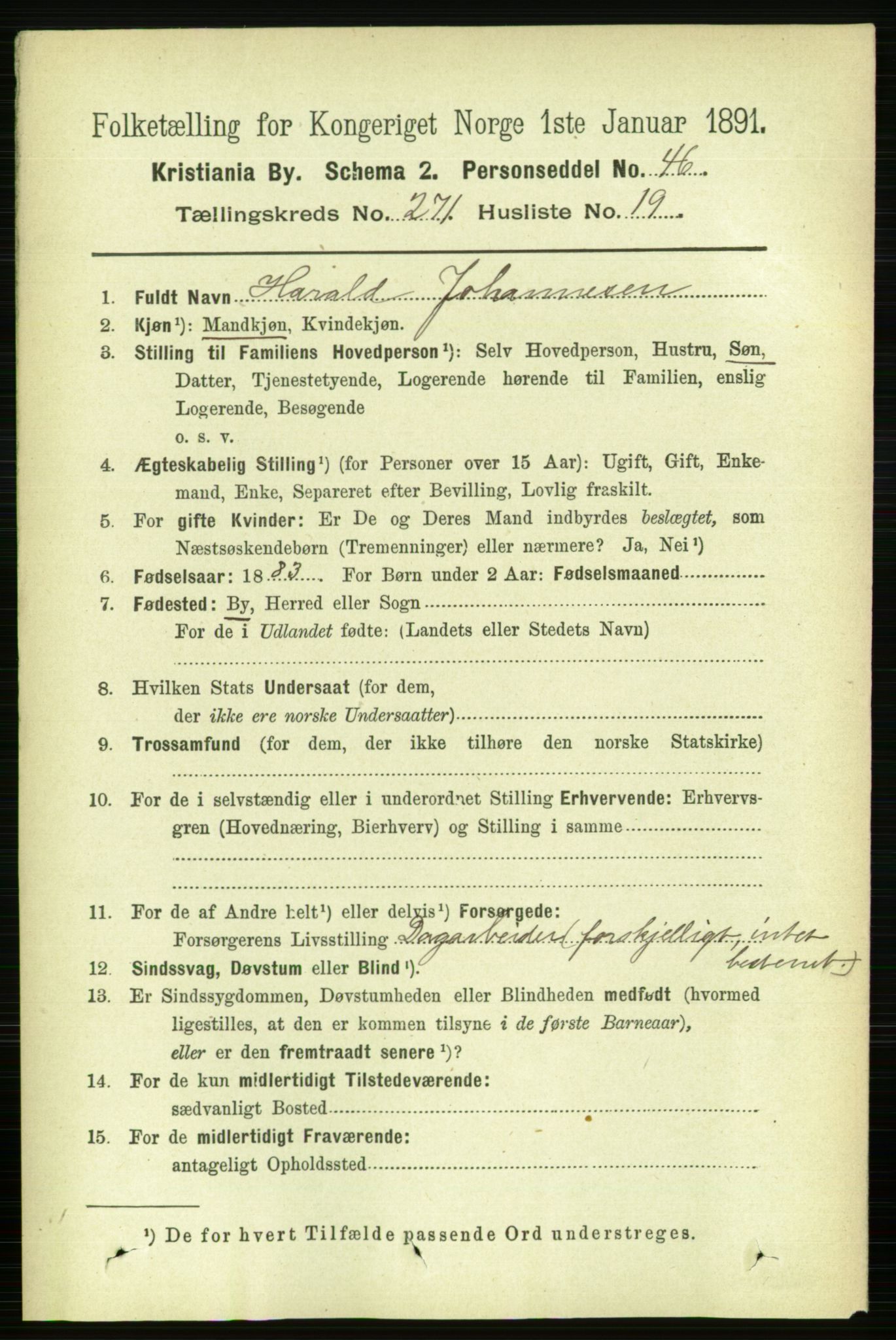 RA, 1891 census for 0301 Kristiania, 1891, p. 164963