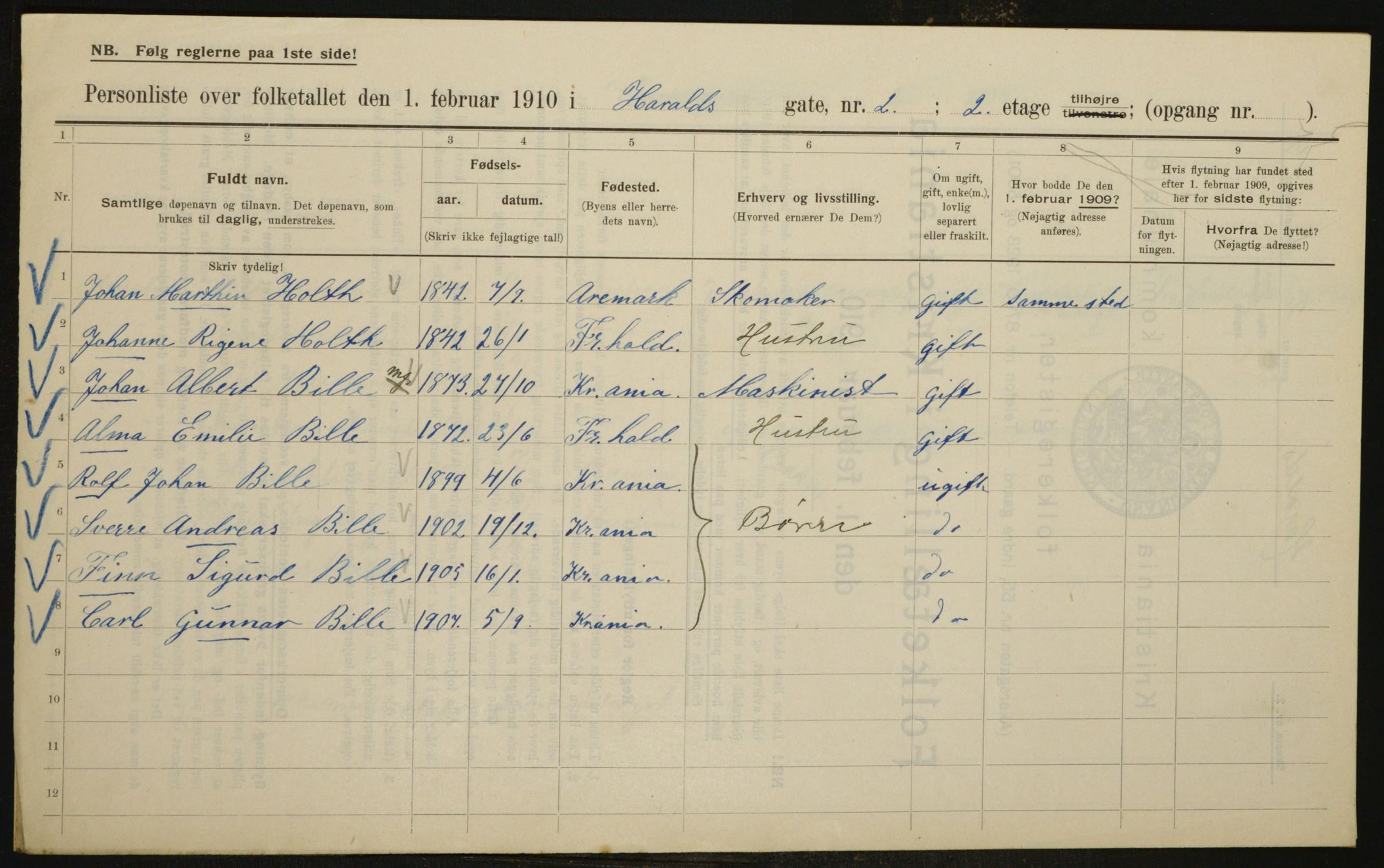 OBA, Municipal Census 1910 for Kristiania, 1910, p. 32867