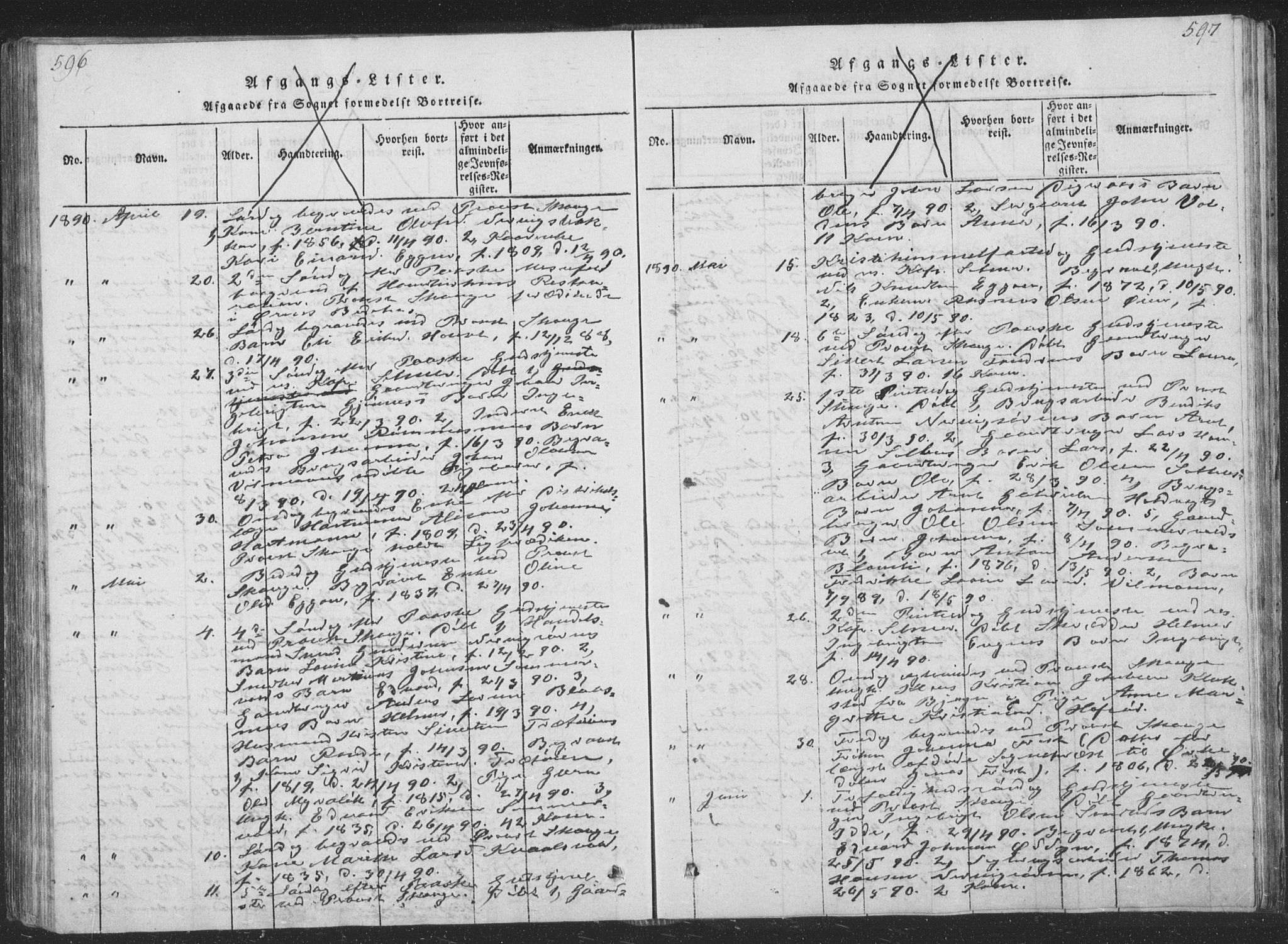 Ministerialprotokoller, klokkerbøker og fødselsregistre - Sør-Trøndelag, AV/SAT-A-1456/668/L0816: Parish register (copy) no. 668C05, 1816-1893, p. 596-597