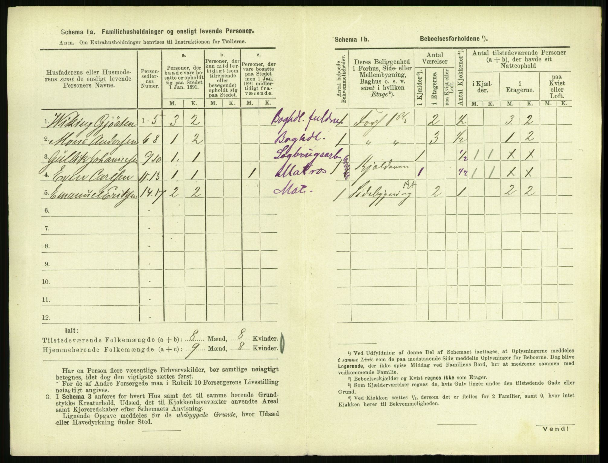 RA, 1891 census for 0707 Larvik, 1891, p. 1330