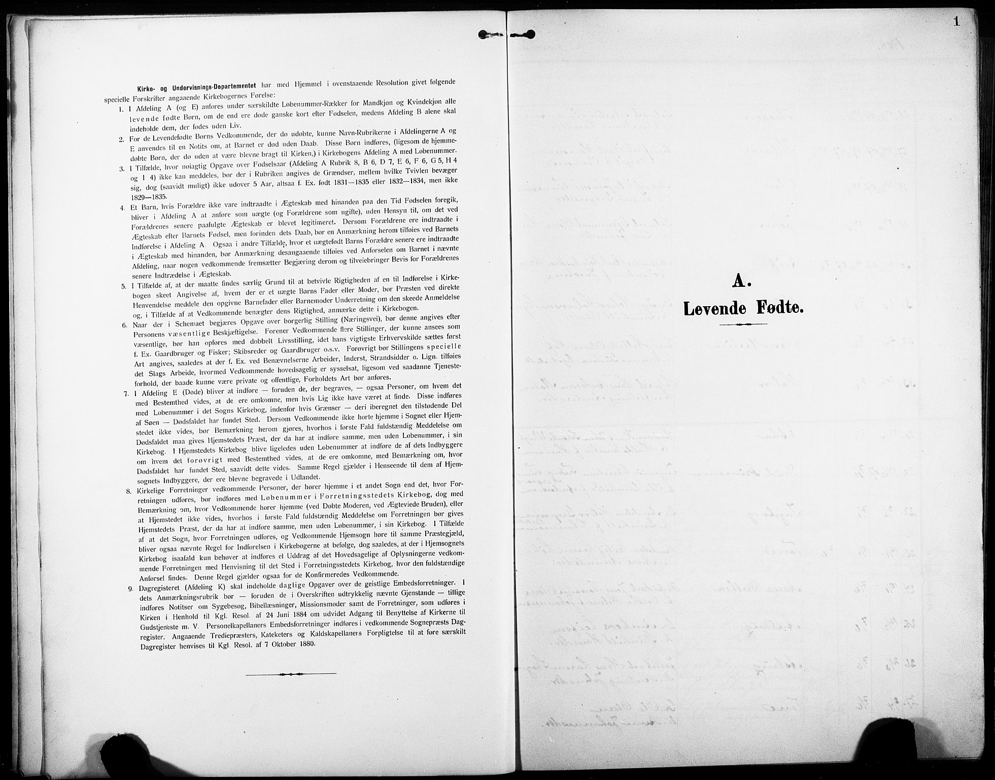 Heddal kirkebøker, SAKO/A-268/G/Ga/L0003: Parish register (copy) no. I 3, 1908-1932, p. 1
