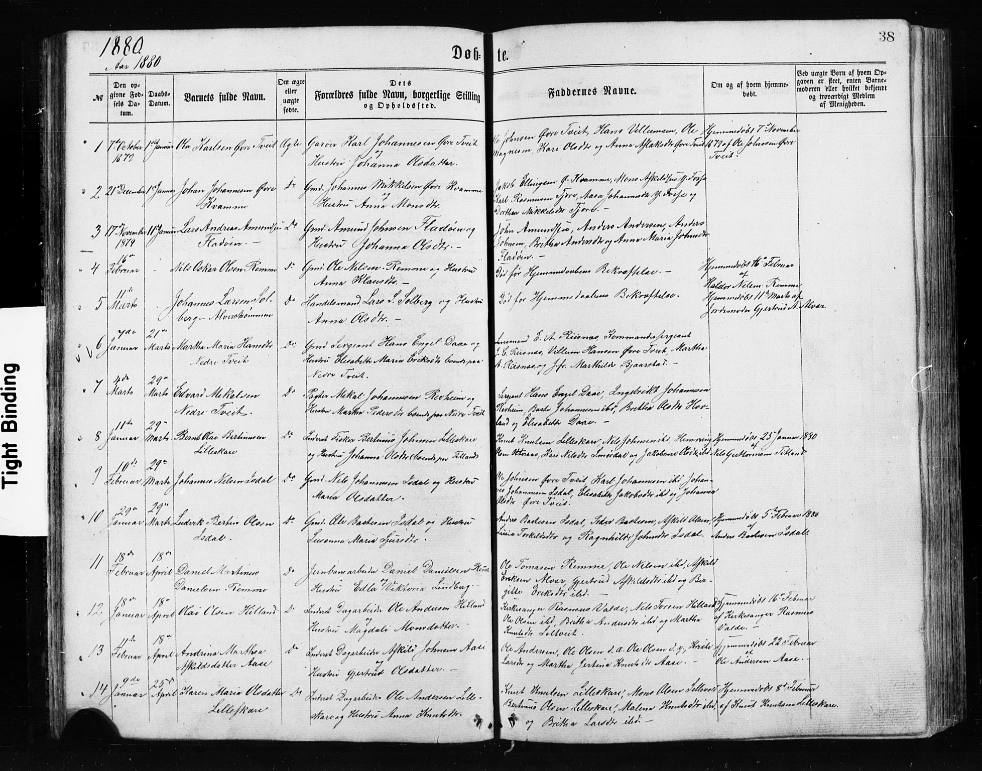 Alversund Sokneprestembete, SAB/A-73901/H/Ha/Hab: Parish register (copy) no. A 2, 1864-1905, p. 38