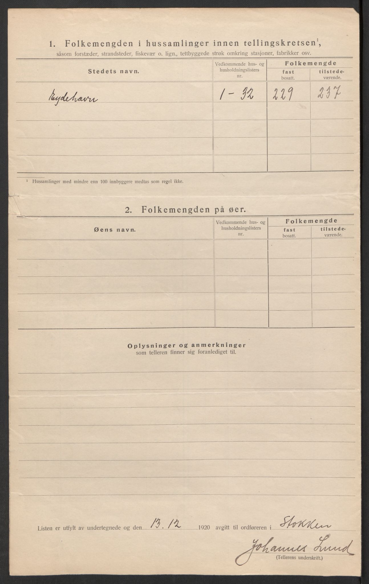 SAK, 1920 census for Stokken, 1920, p. 14