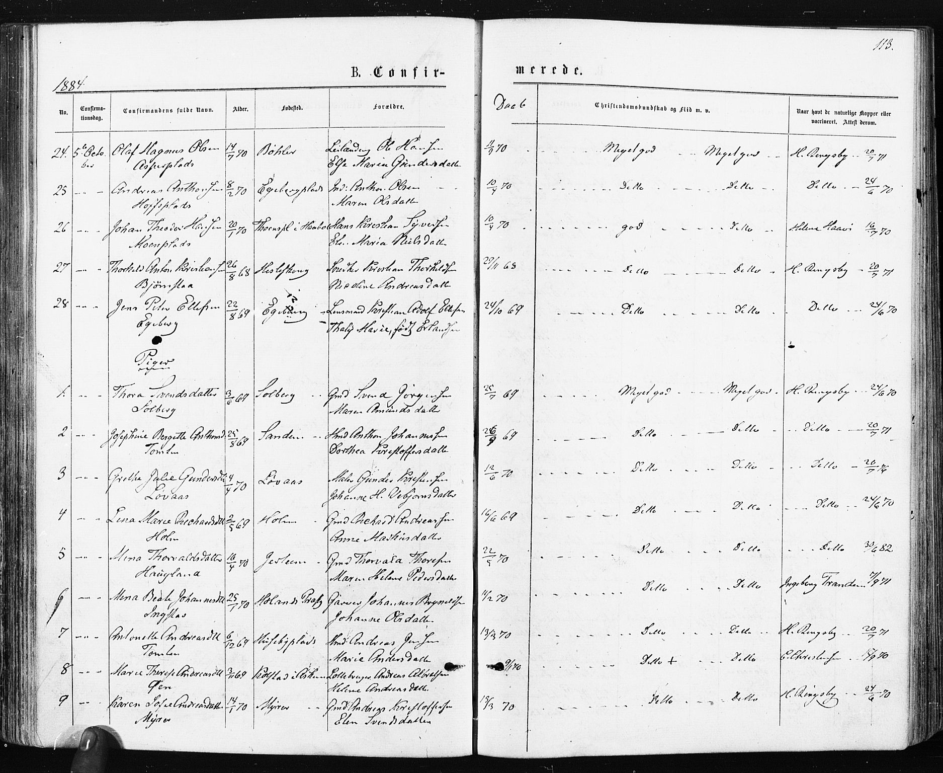 Spydeberg prestekontor Kirkebøker, SAO/A-10924/F/Fa/L0007: Parish register (official) no. I 7, 1875-1885, p. 113