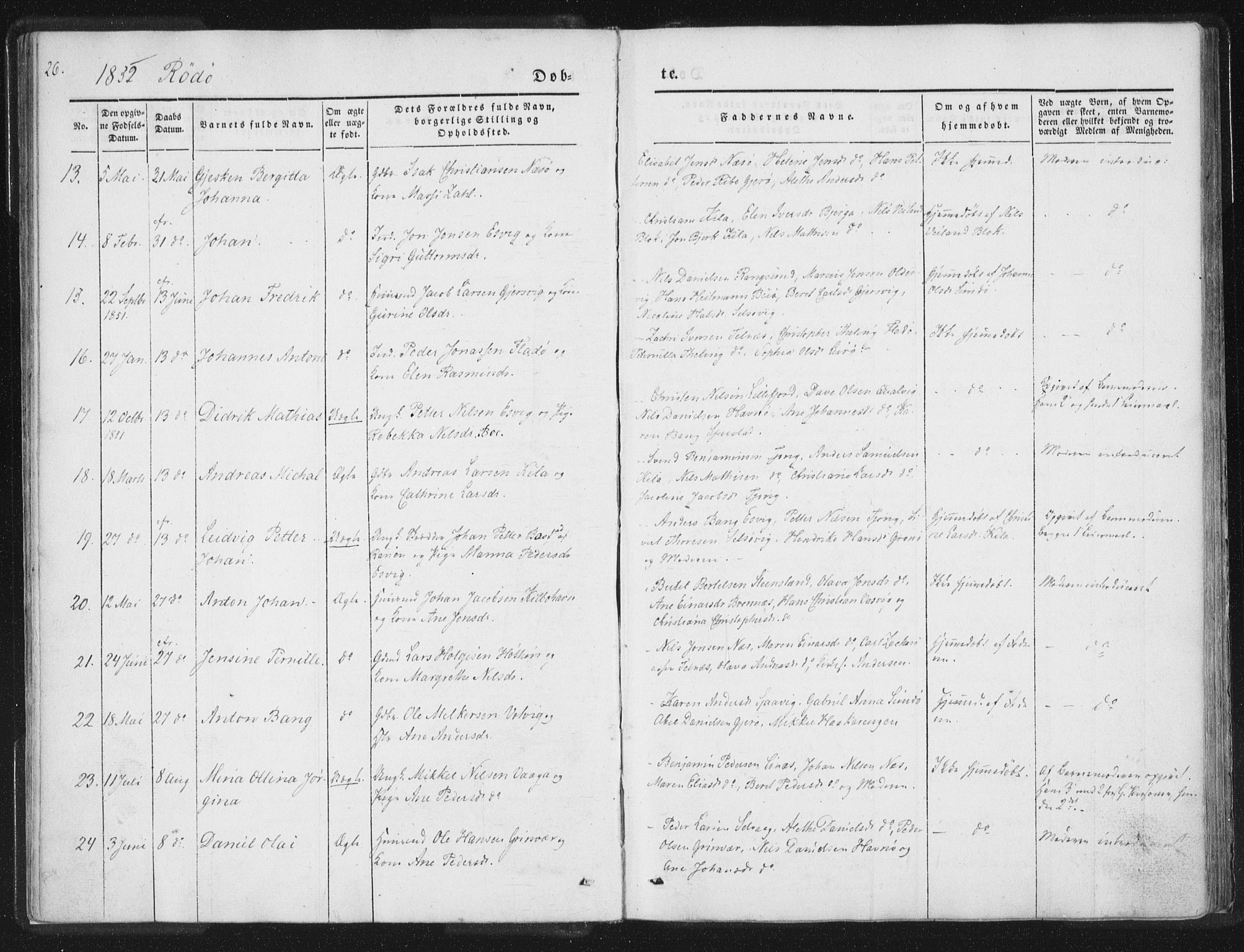 Ministerialprotokoller, klokkerbøker og fødselsregistre - Nordland, AV/SAT-A-1459/841/L0602: Parish register (official) no. 841A08 /1, 1845-1859, p. 26