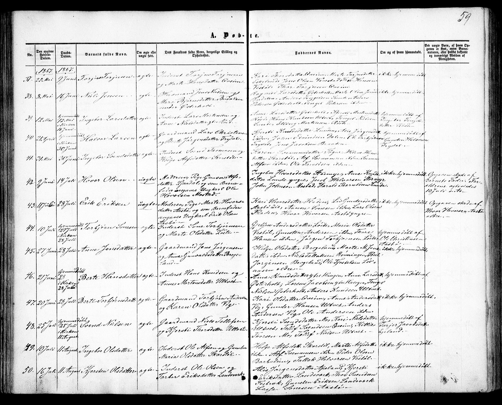 Gjerstad sokneprestkontor, AV/SAK-1111-0014/F/Fa/Faa/L0007: Parish register (official) no. A 7, 1858-1875, p. 59