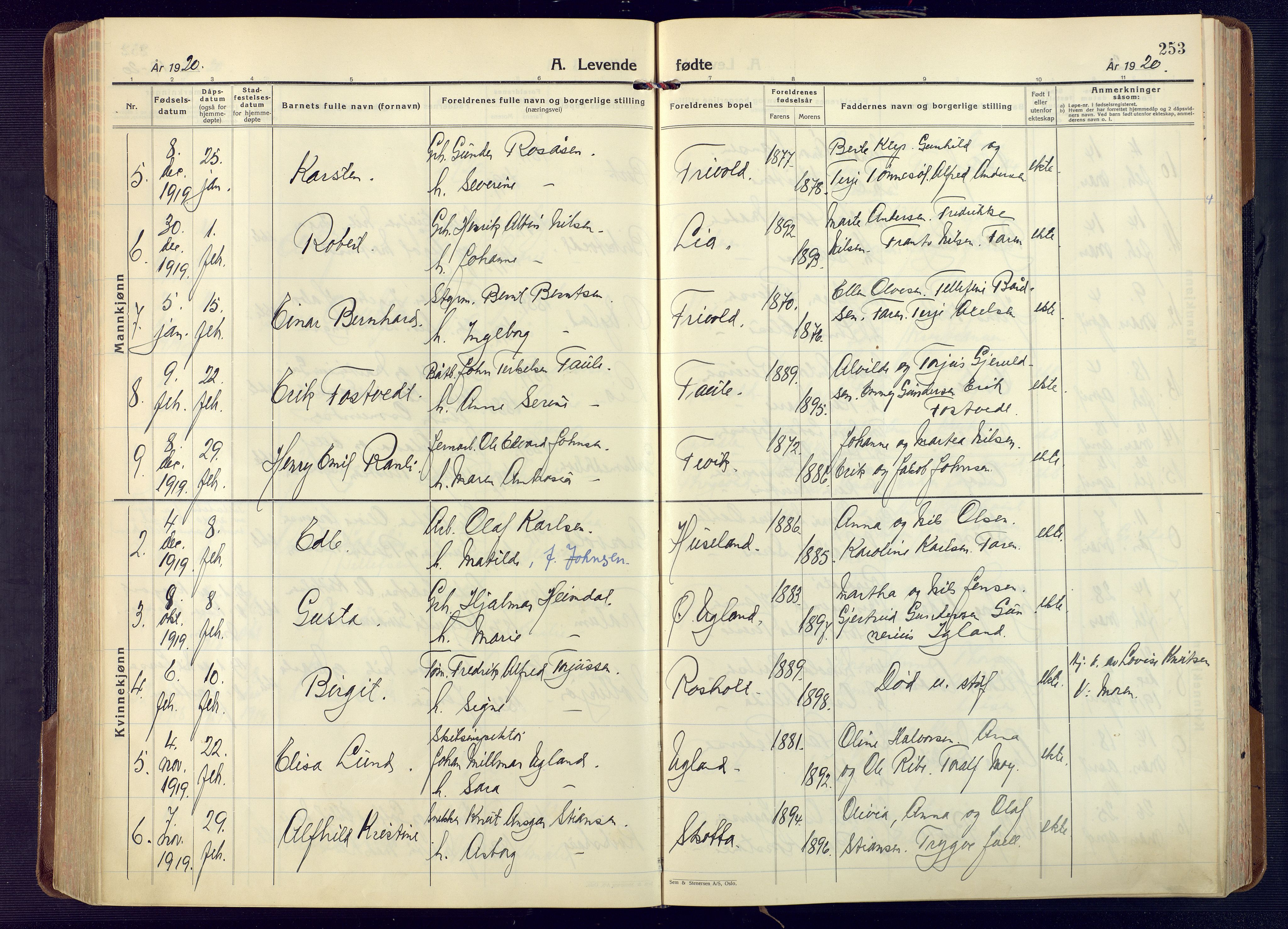 Fjære sokneprestkontor, AV/SAK-1111-0011/F/Fa/L0004: Parish register (official) no. A 4, 1902-1925, p. 253