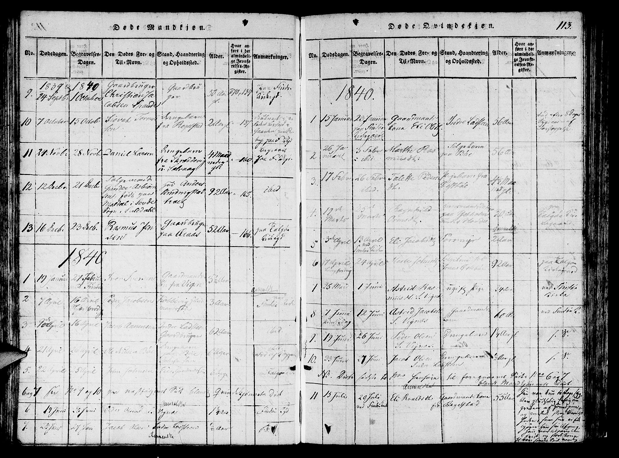 Finnøy sokneprestkontor, SAST/A-101825/H/Ha/Haa/L0006: Parish register (official) no. A 6, 1816-1846, p. 113
