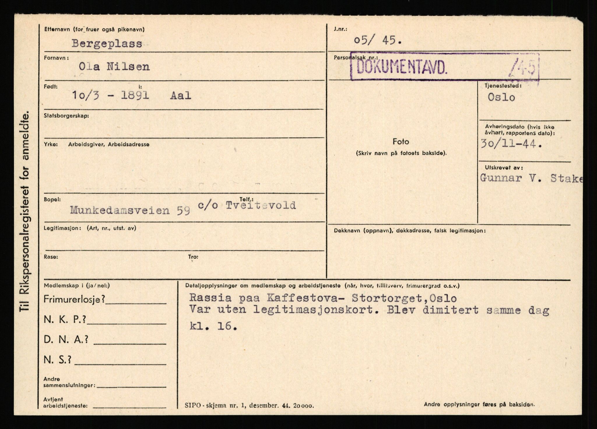 Statspolitiet - Hovedkontoret / Osloavdelingen, AV/RA-S-1329/C/Ca/L0002: Arneberg - Brand, 1943-1945, p. 2399