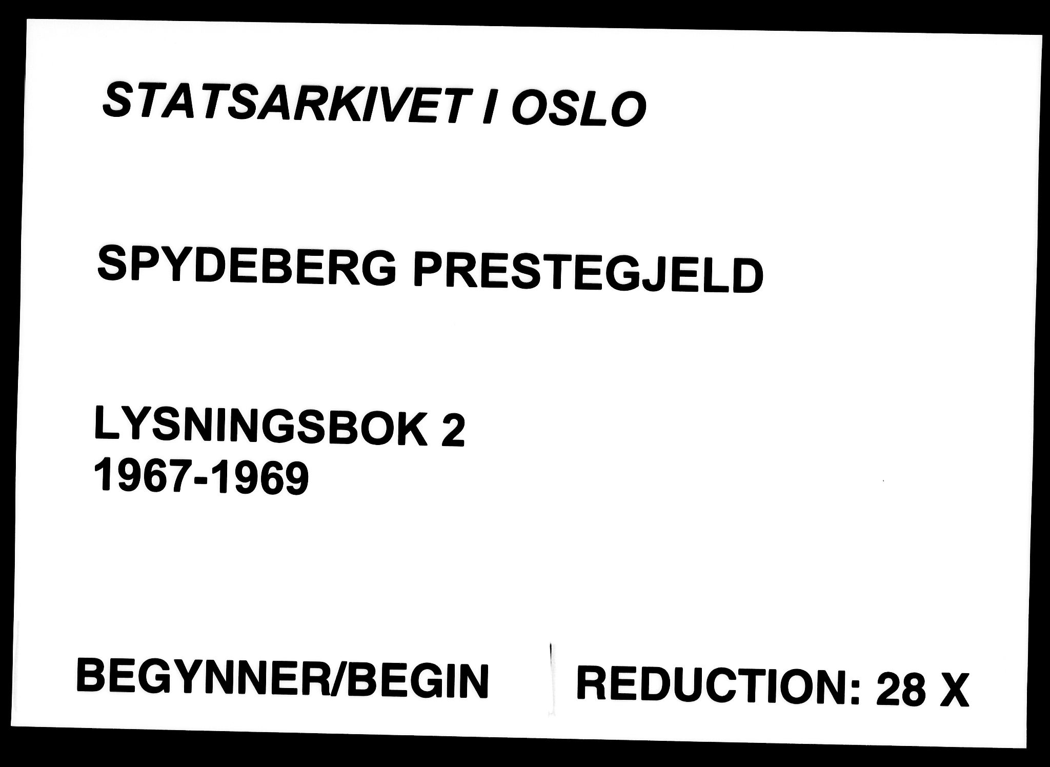 Spydeberg prestekontor Kirkebøker, SAO/A-10924/H/Ha/L0002: Banns register no. 2, 1967-1969